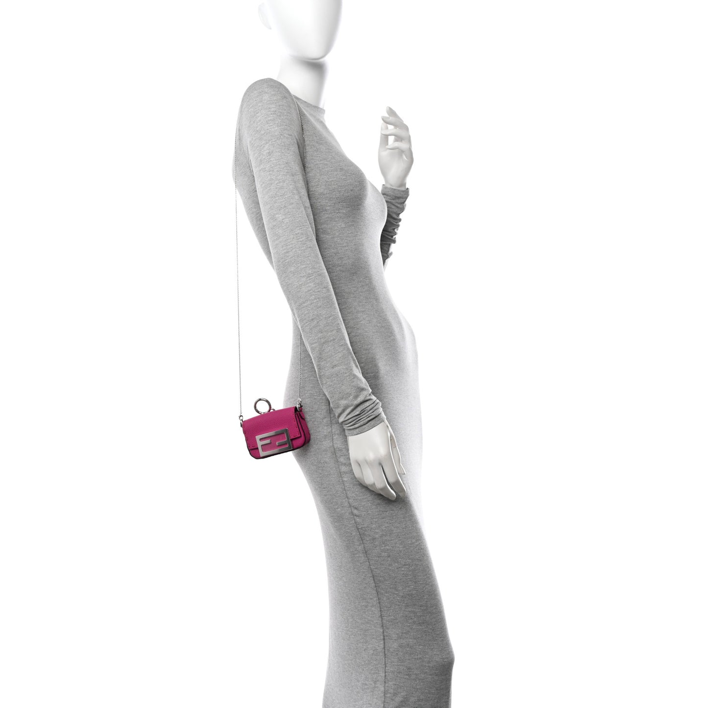 Cuoio Romano Selleria Nano Maxi Buckle Baguette Charm Magenta