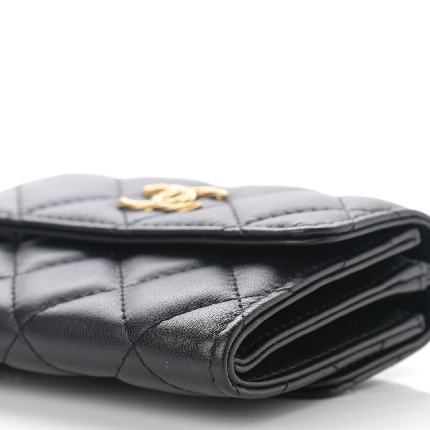 Chanel Lambskin Quilted Card Holder with Chain Black 12 of 13