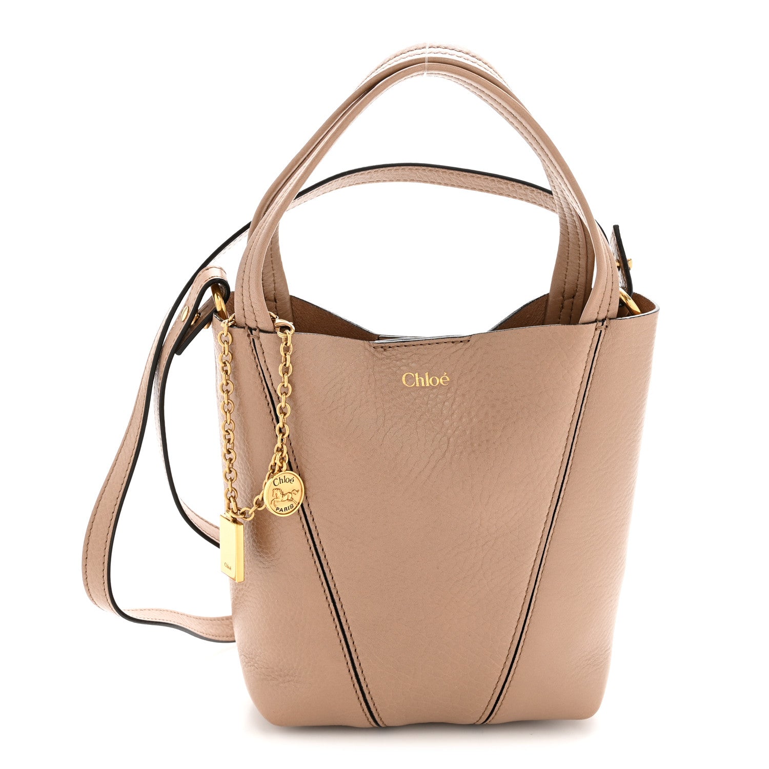 Chloe Grained Calfskin Small Spin Tote Woodrose 1838661 – FASHIONPHILE