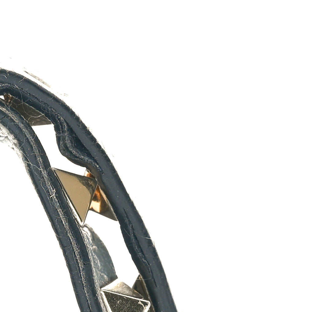 Pebbled Calfskin Medium Rockstud Tote Grey