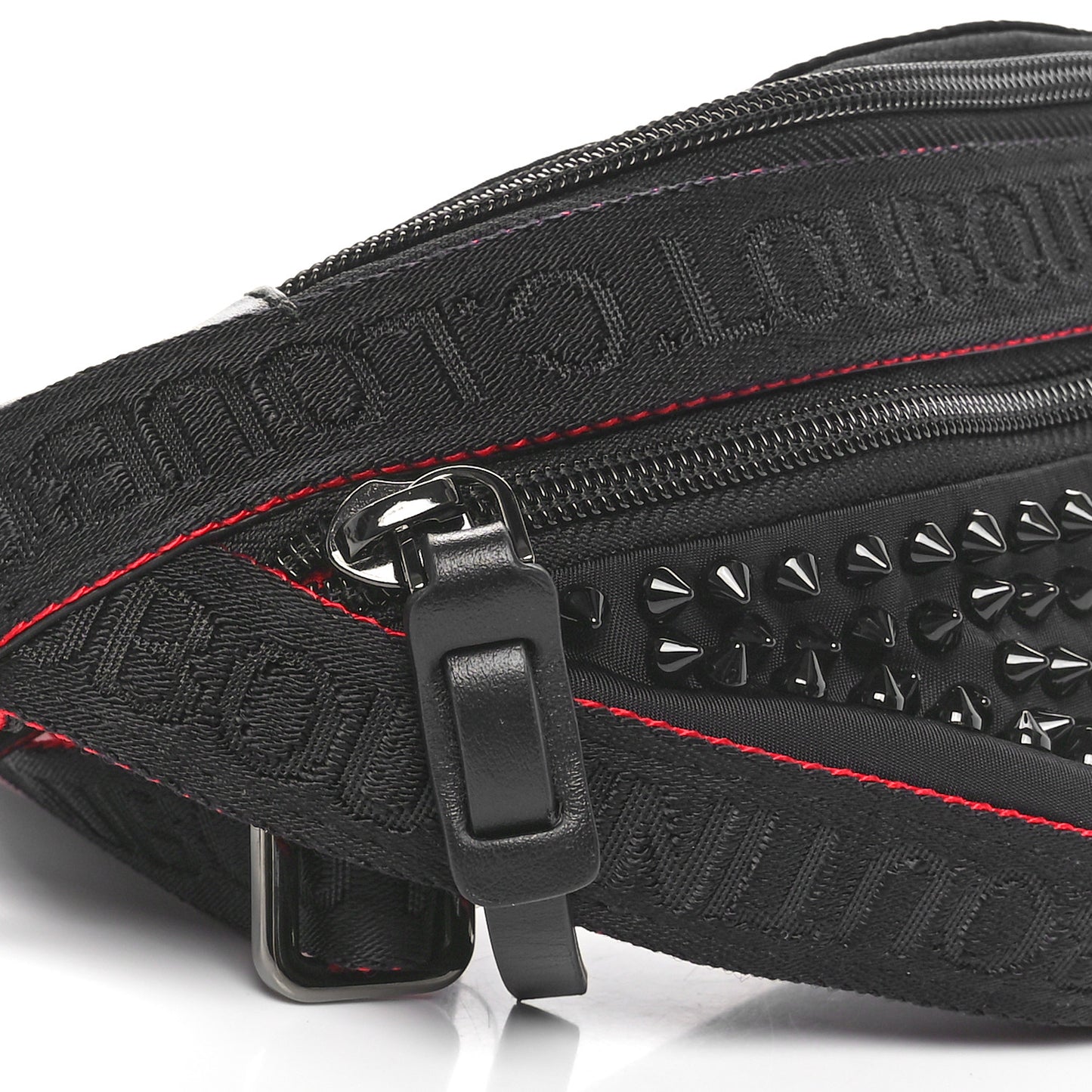 Calfskin Spiked Paris NYC Belt Bag Black
