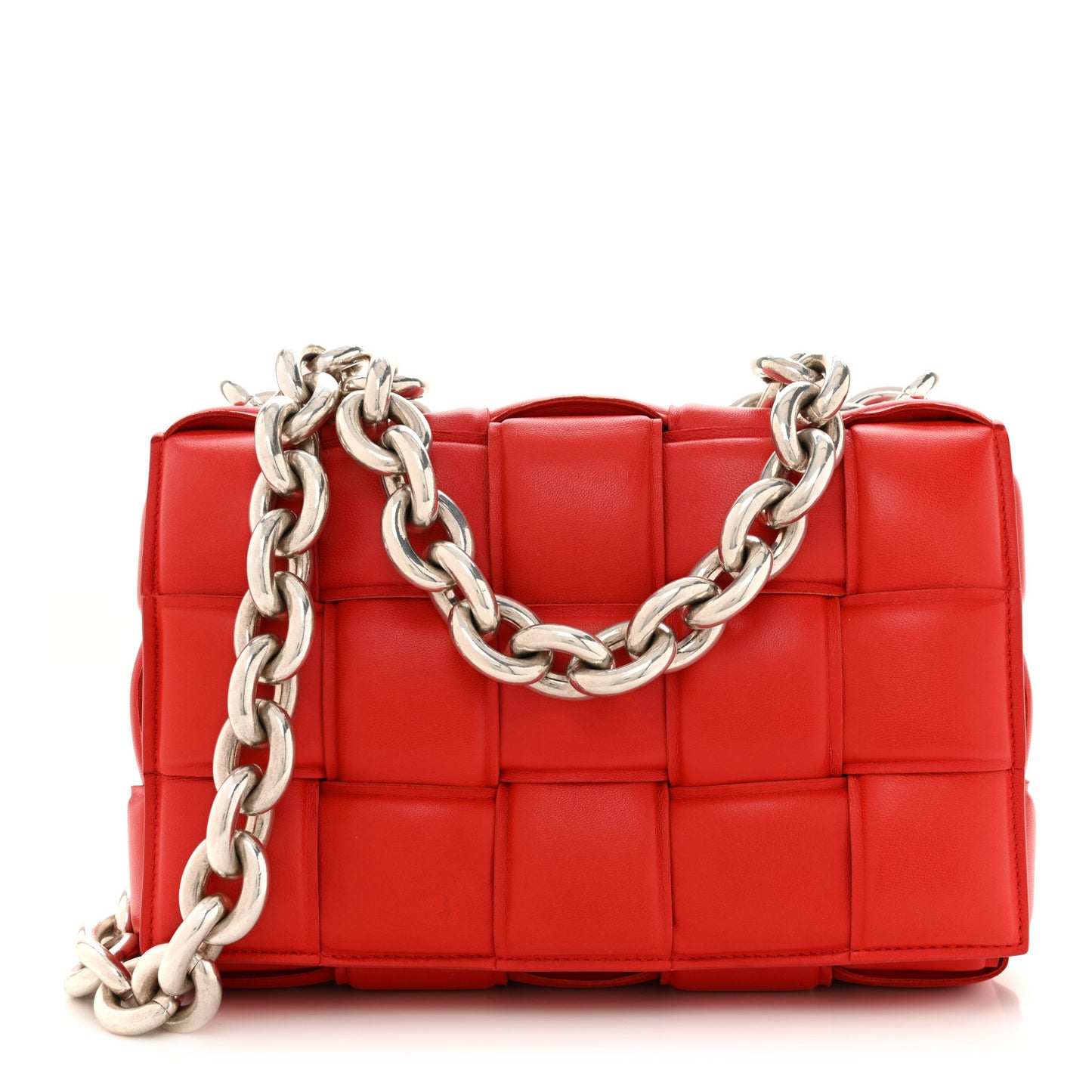 Lambskin Maxi Intreccio Padded Chain Cassette Crossbody Bag Nail Polish