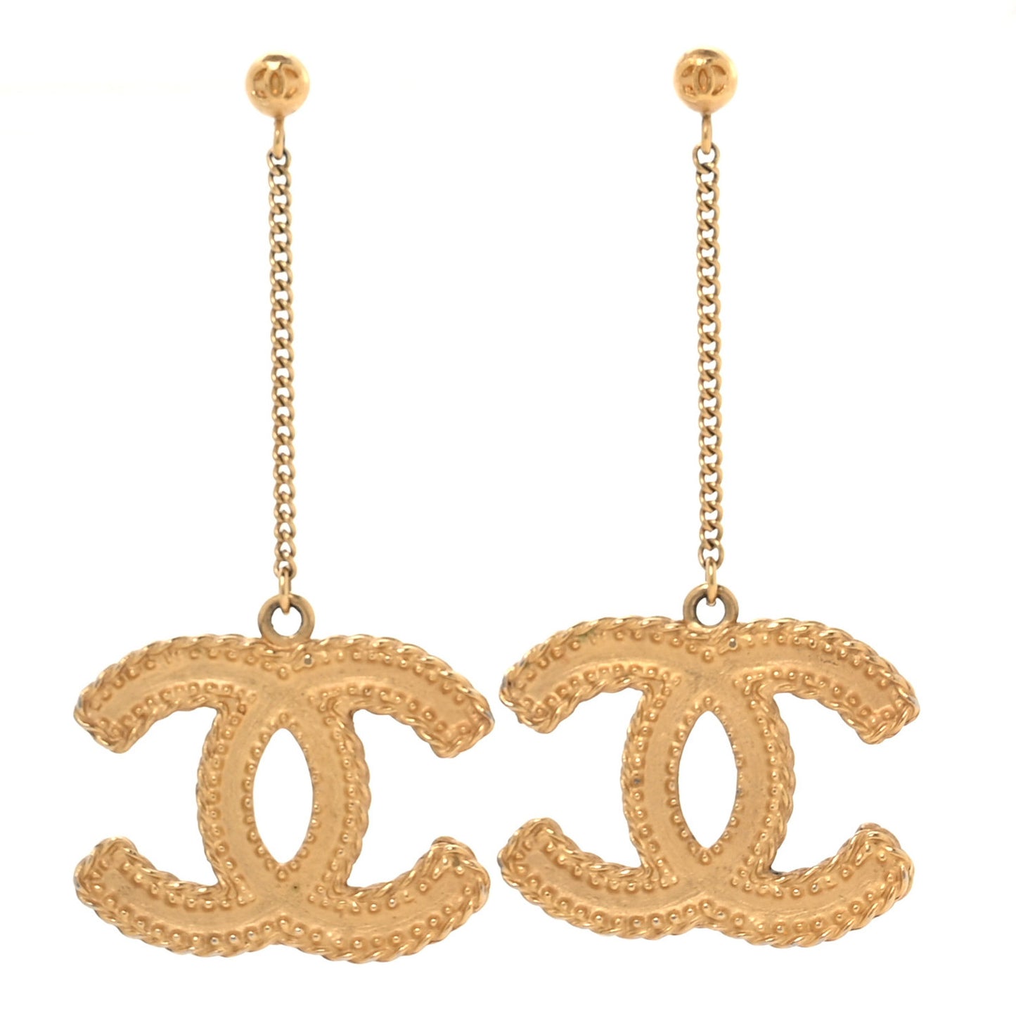 CC Drop Earrings Matte Gold