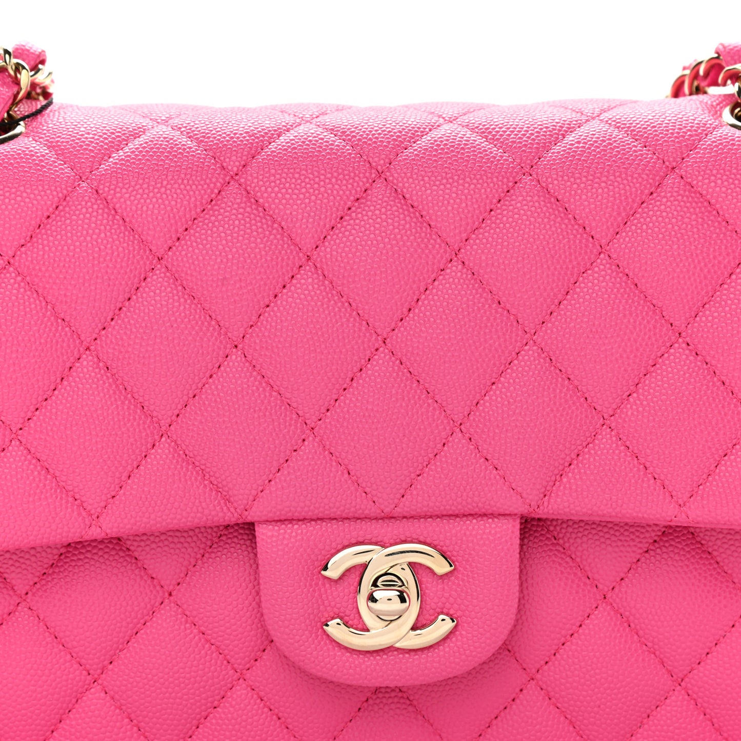 Caviar Quilted Medium Double Flap Dark Pink