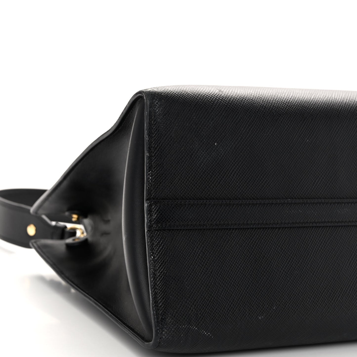 Saffiano Cuir Calfskin Medium Monochrome Top Handle Tote Black