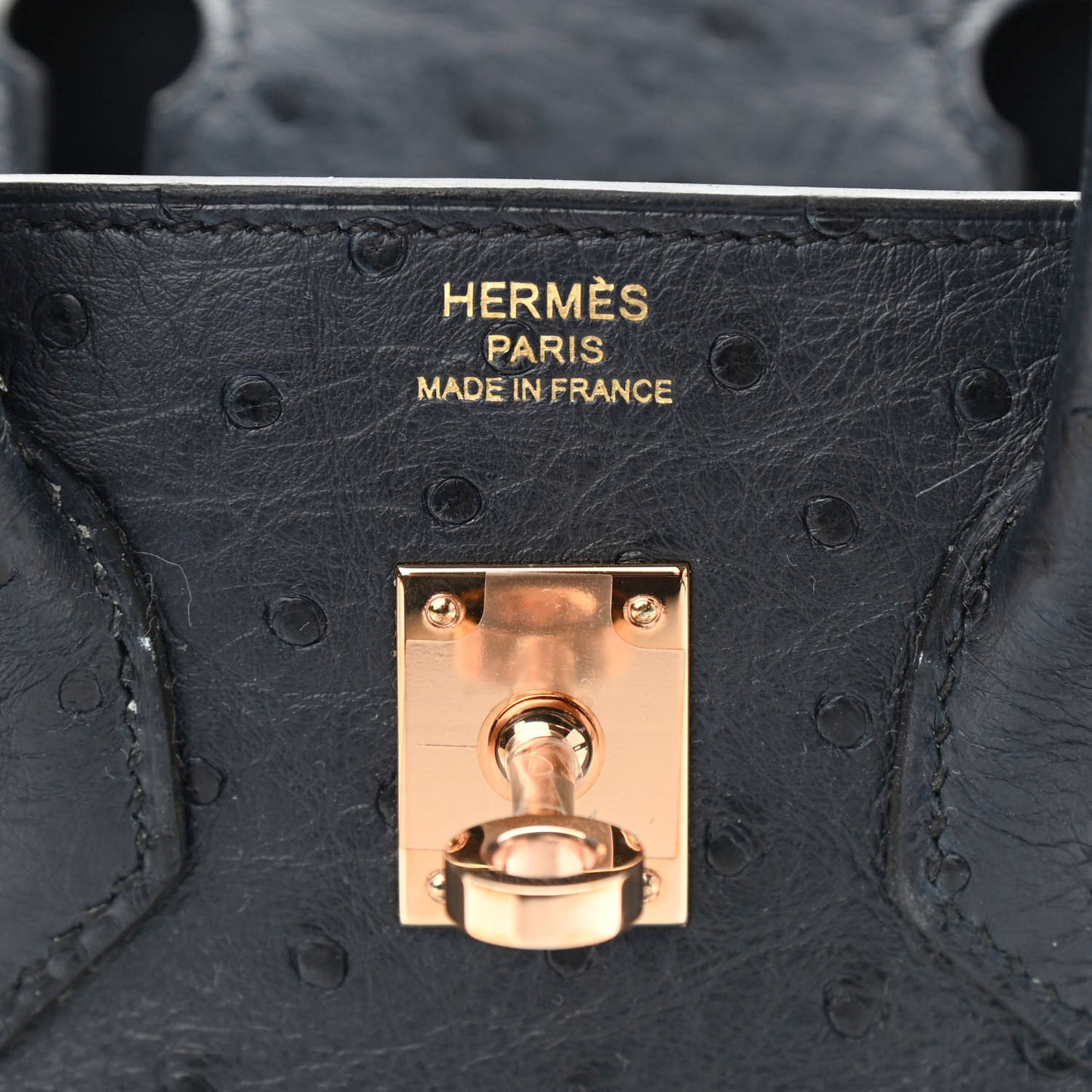 Ostrich Birkin 25 Bleu Indigo