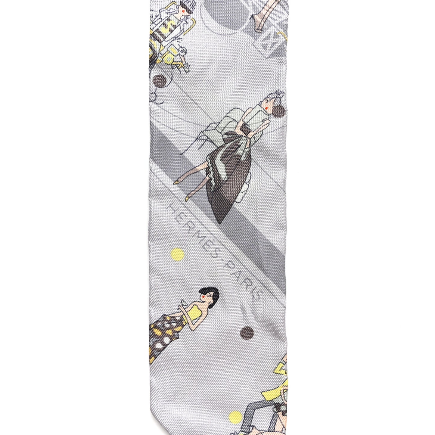 Silk Ex-Libris Les Parisie Twilly Gris Perle Jaune Soufre