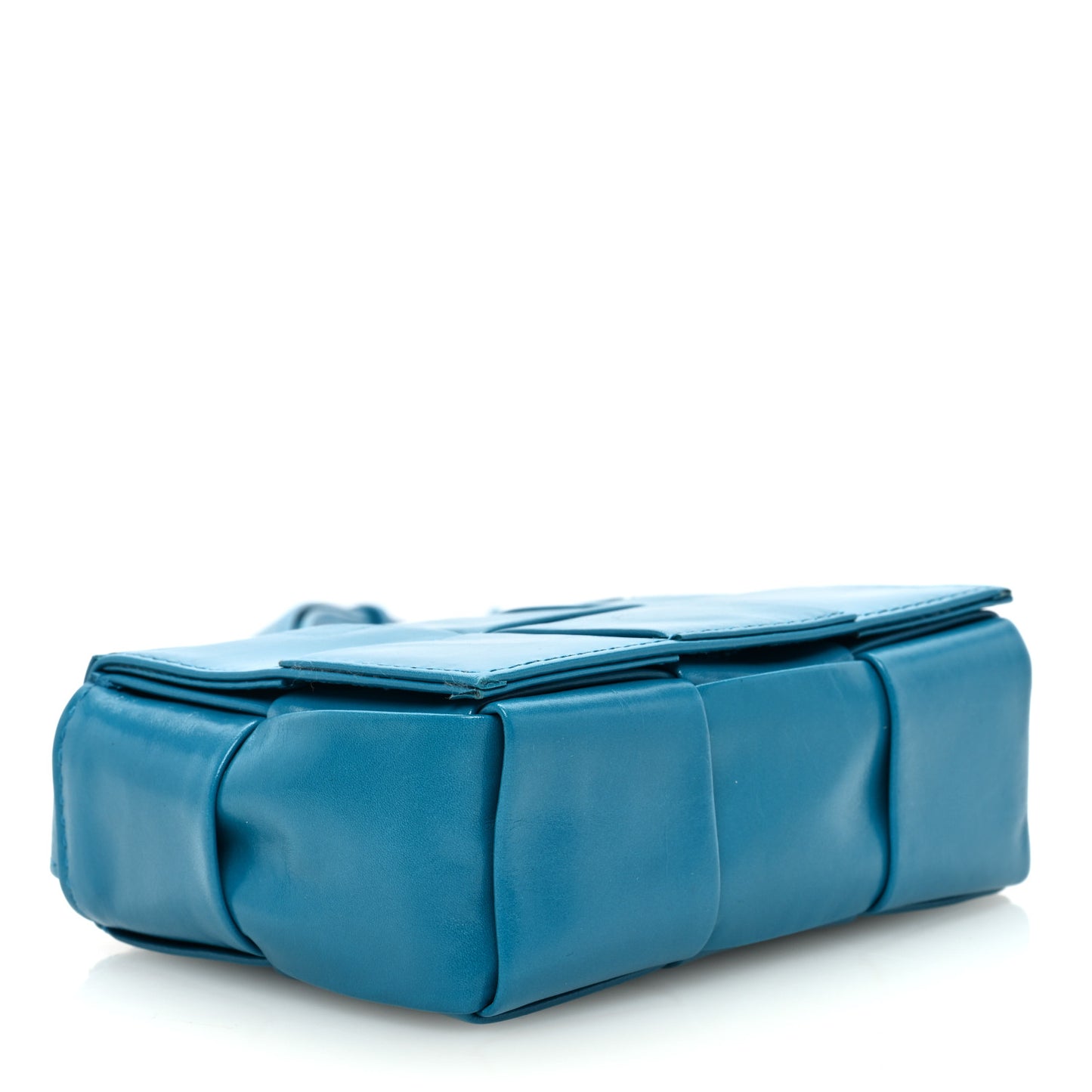 Crinkled Lambskin Maxi Intrecciato Extra Mini Cassette Crossbody Bag Blueprint