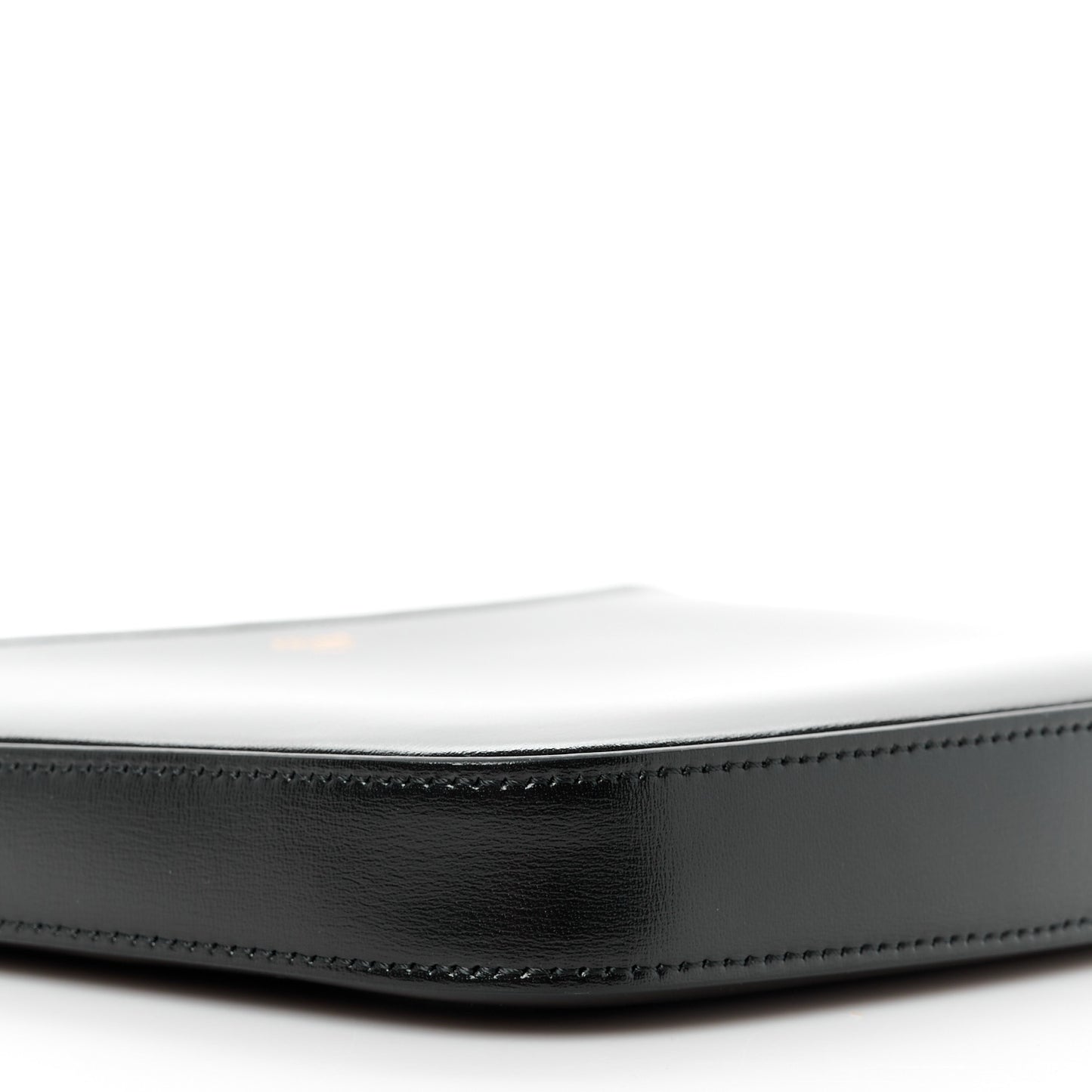 Shiny Calfskin Medium Croque Bag Black