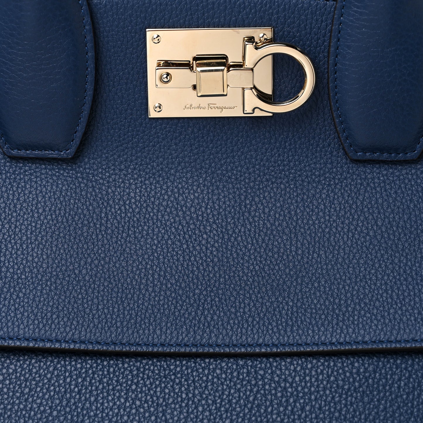 Calfskin Large Studio Top Handle Bag Navy