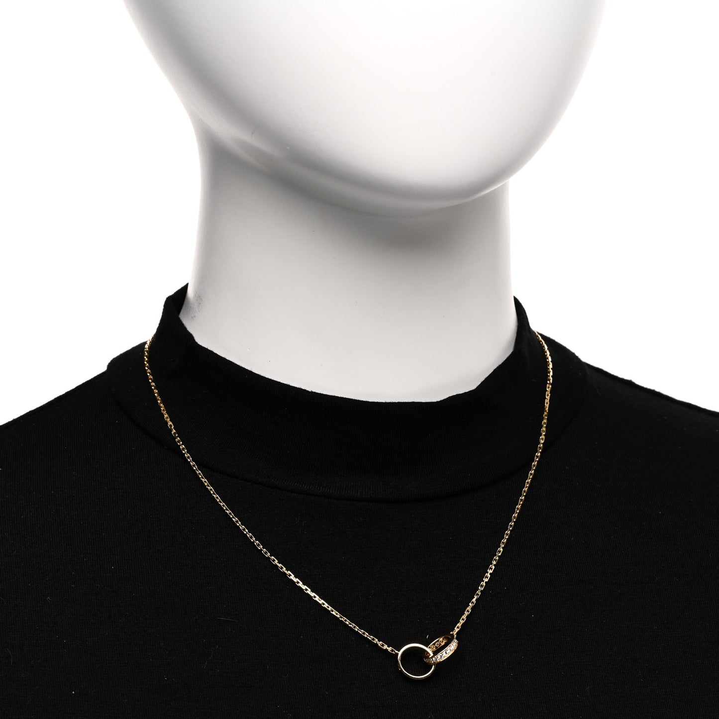 18K Yellow Gold Diamond Interlocking LOVE Necklace