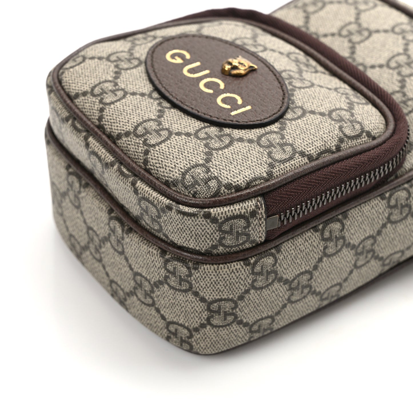 GG Supreme Monogram Mini Neo Vintage Double Zip Messenger Bag Beige New Acero Crop
