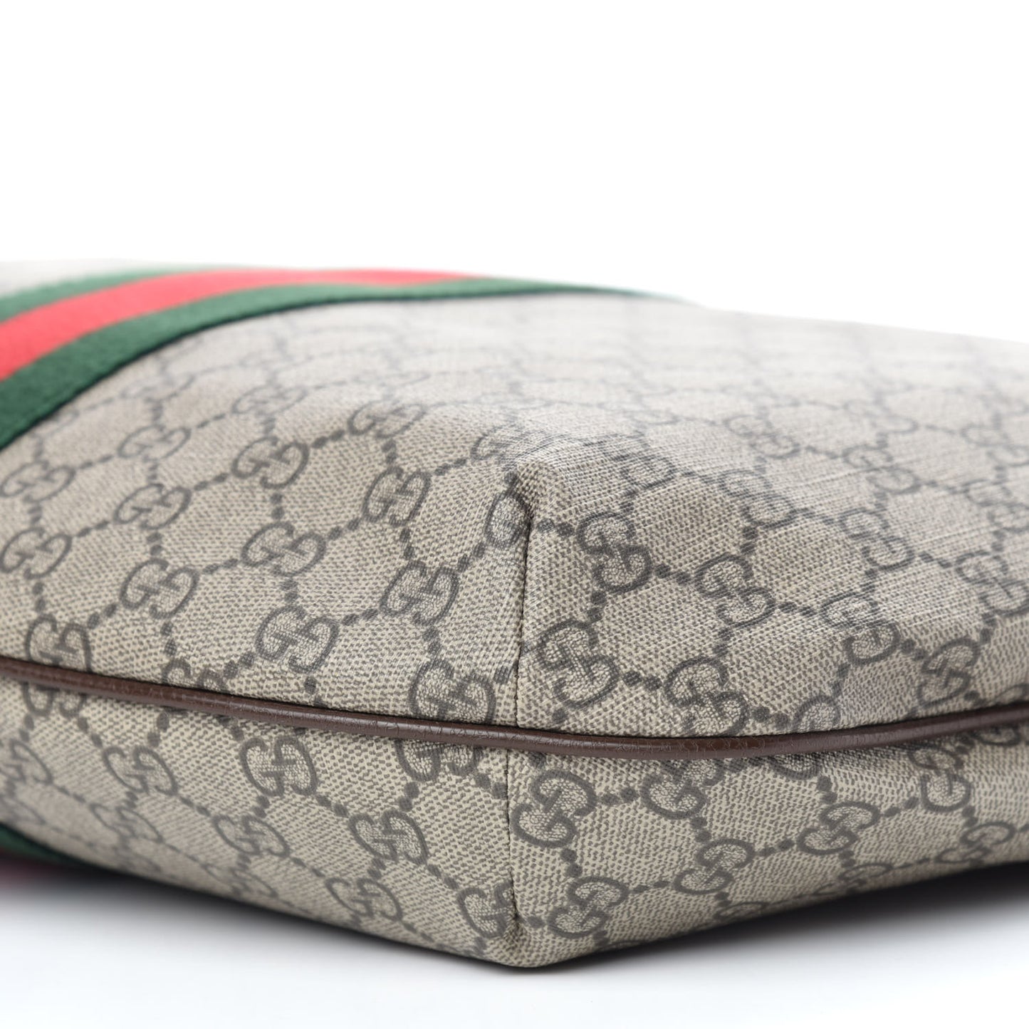 GG Supreme Monogram Web Ophidia Half Moon Hobo Brown