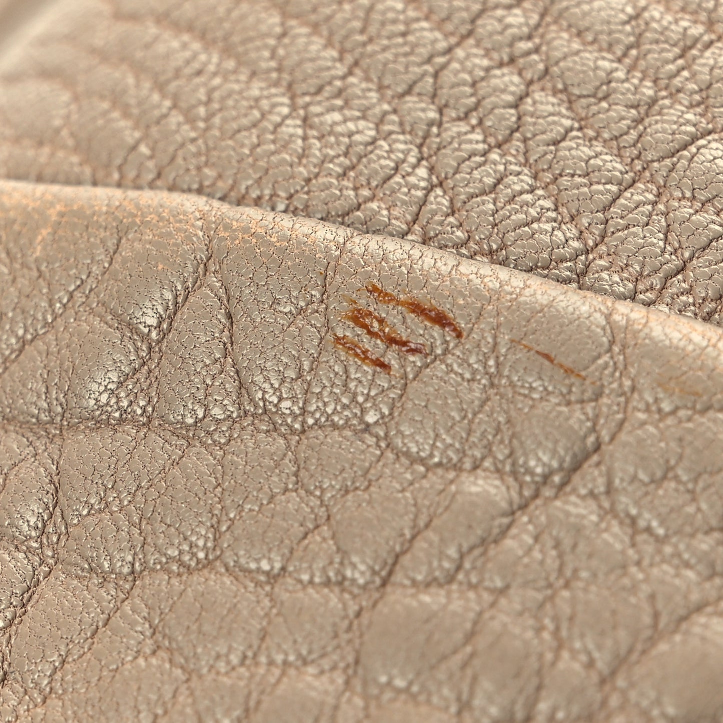 Pebbled Lambskin Rockie Latte Rose Gold Hardware