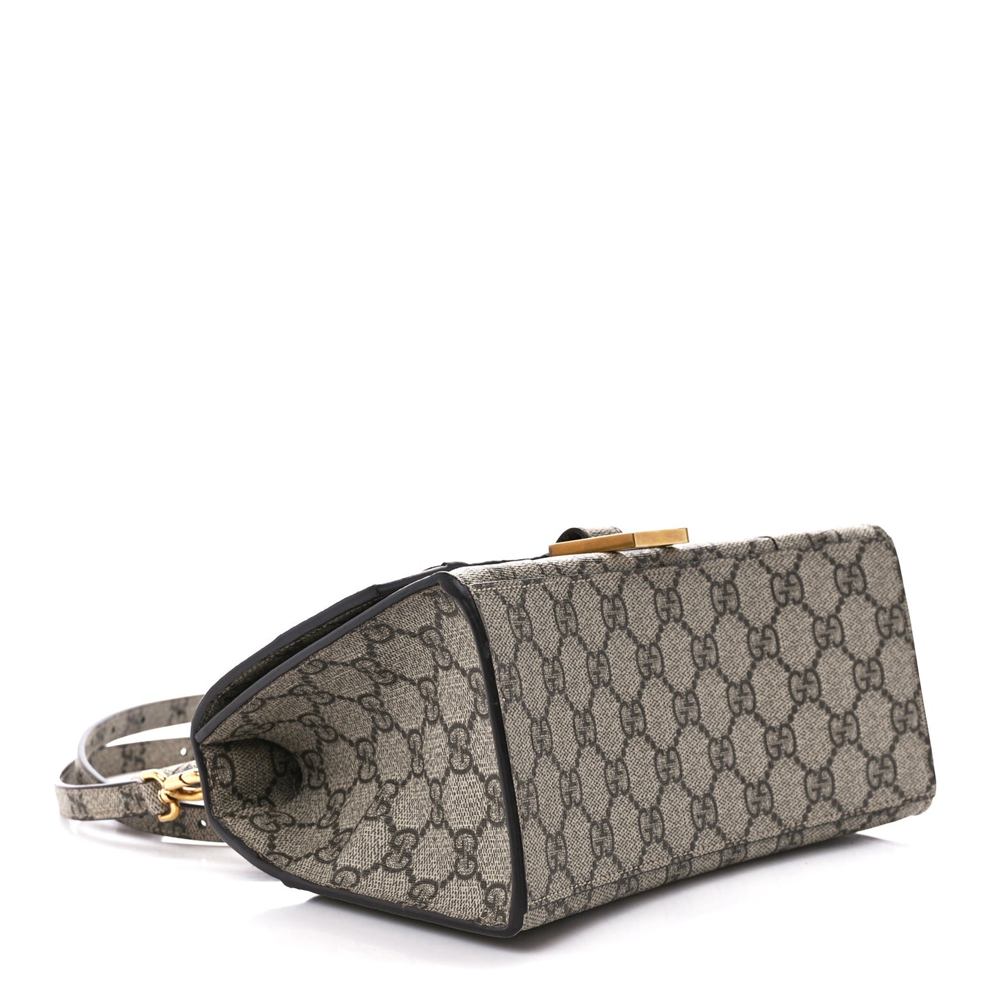 X GUCCI GG Supreme Monogram Small Hourglass Top Handle Bag Beige Ebony