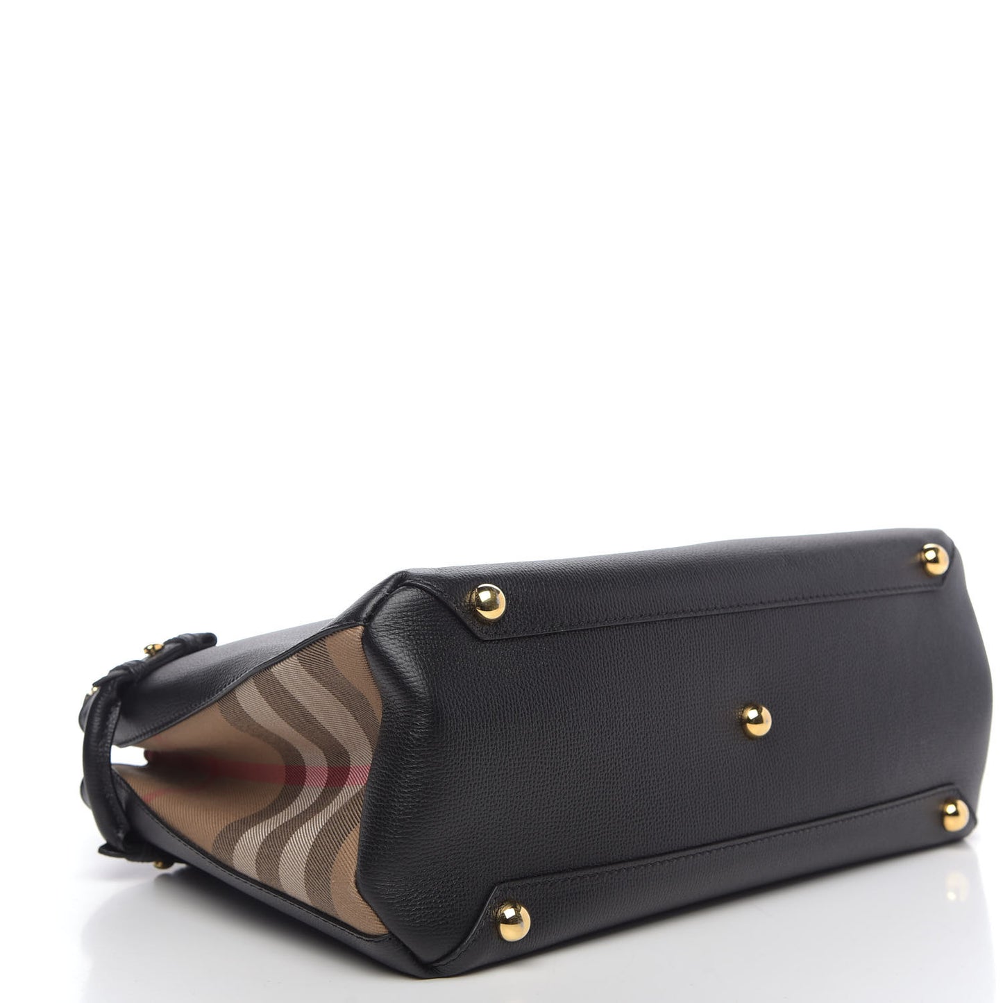 Derby Calfskin House Check Medium Banner Tote Black