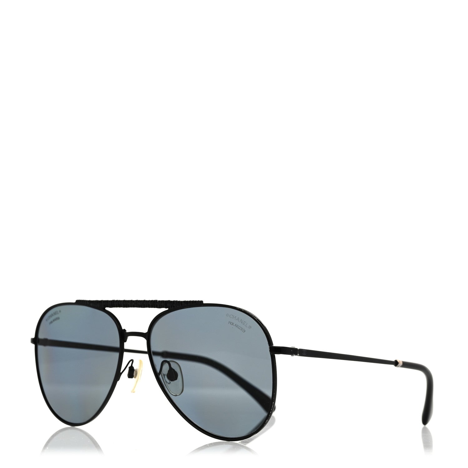 Chanel Metal Polarized Pilot Aviator Sunglasses 4231 Black 1666170
