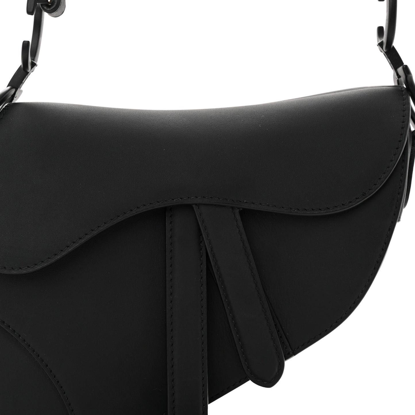 Ultra Matte Calfskin Mini Saddle Bag Black