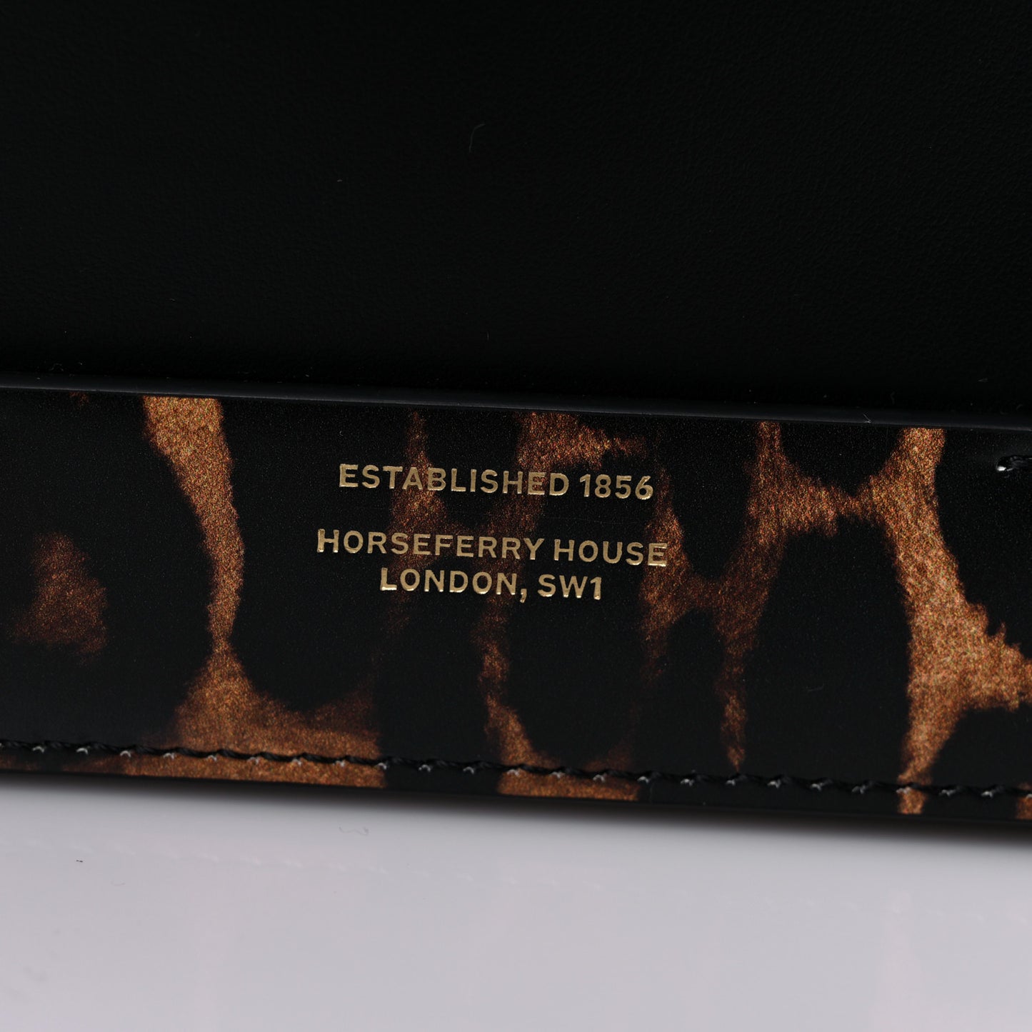 Calfskin Leopard Small Grace Bag Black