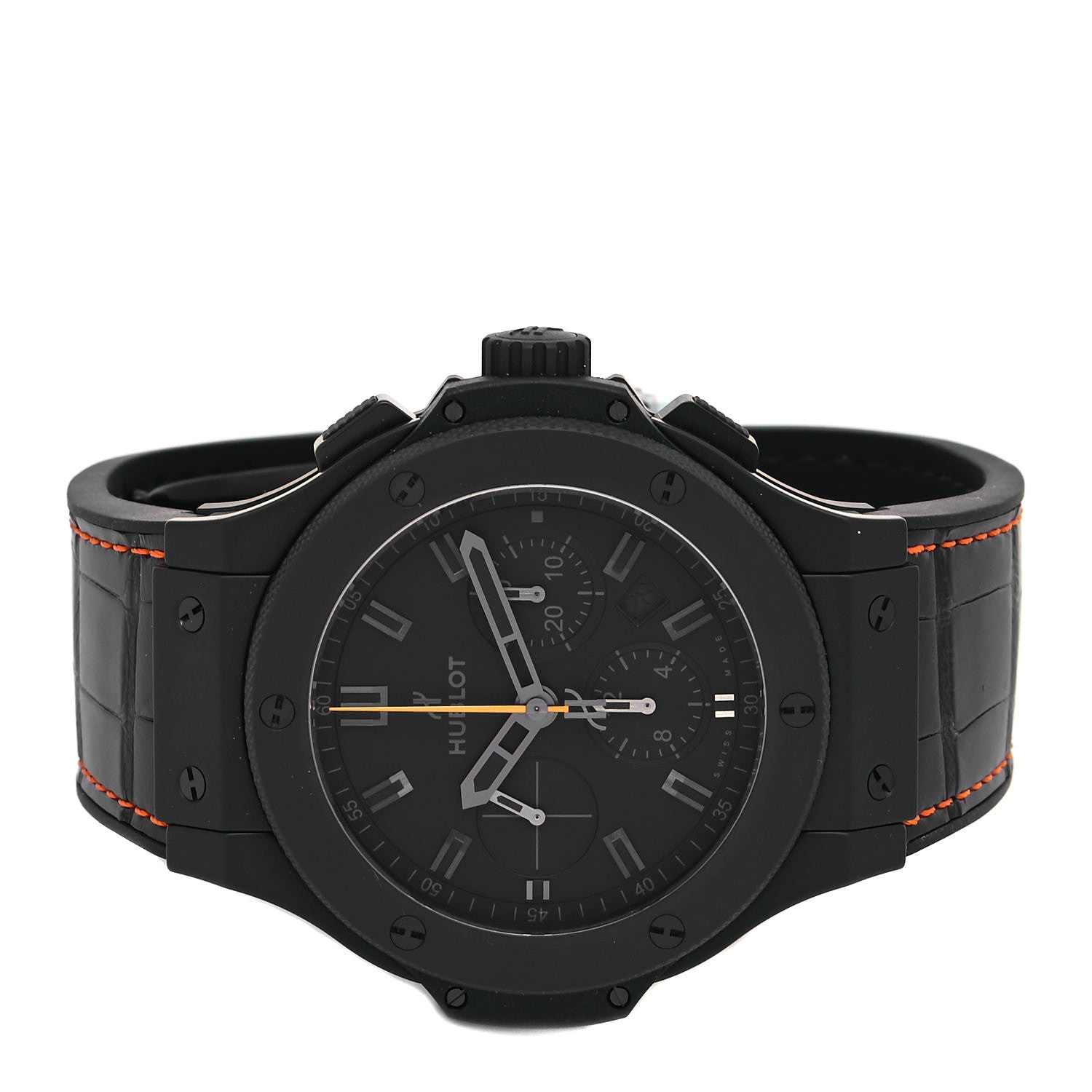 Hublot Ceramic Alligator 44mm Big Bang Limited Edition "Veuve Clicquot" Automatic Watch Black 301.C1.1140.LR.VCP21 2 of 5