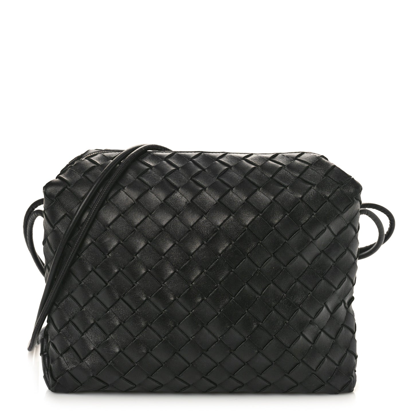 Nappa Intrecciato Medium Loop Camera Bag Black