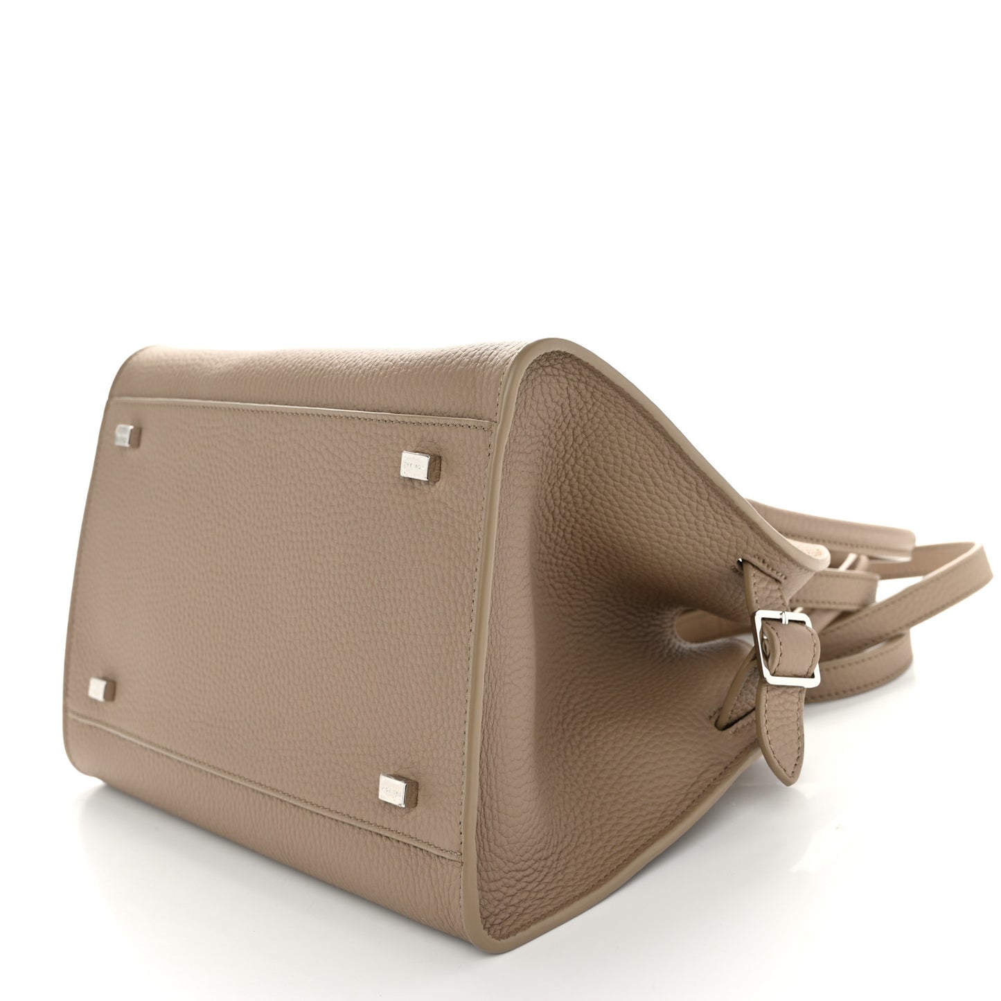 Grained Calfskin Soft Margaux 10 Bag Dark Taupe