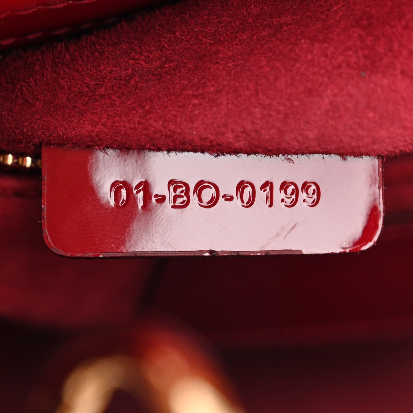 Patent Cannage Mini Lady Dior Red