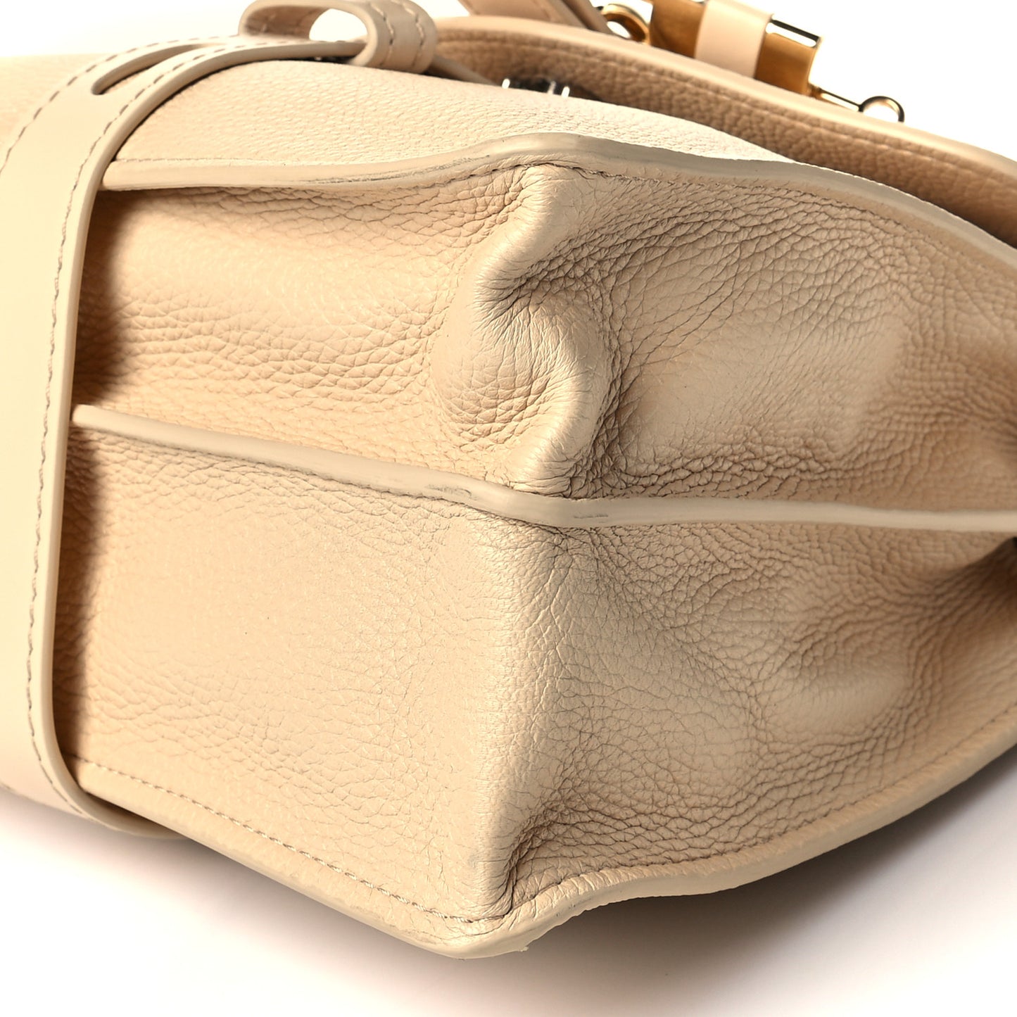 Shiny Grained Calfskin Medium Aby Day Shoulder Bag Blondie Beige