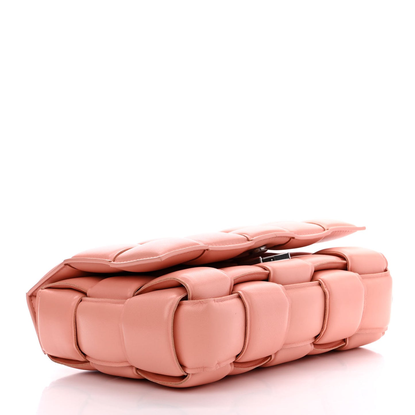 Nappa Maxi Intreccio Padded Cassette Crossbody Bag Peachy