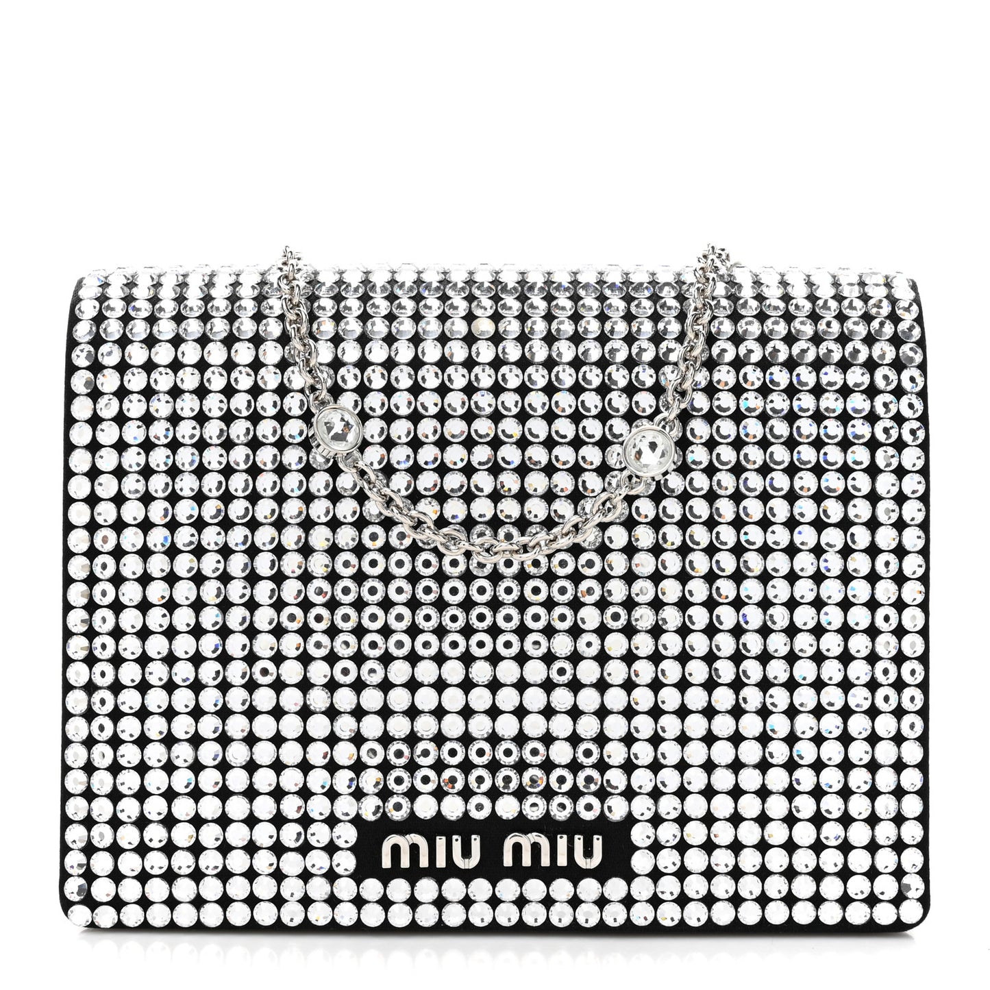 Nappa Crystal Starlight Mini Clutch Bag Black