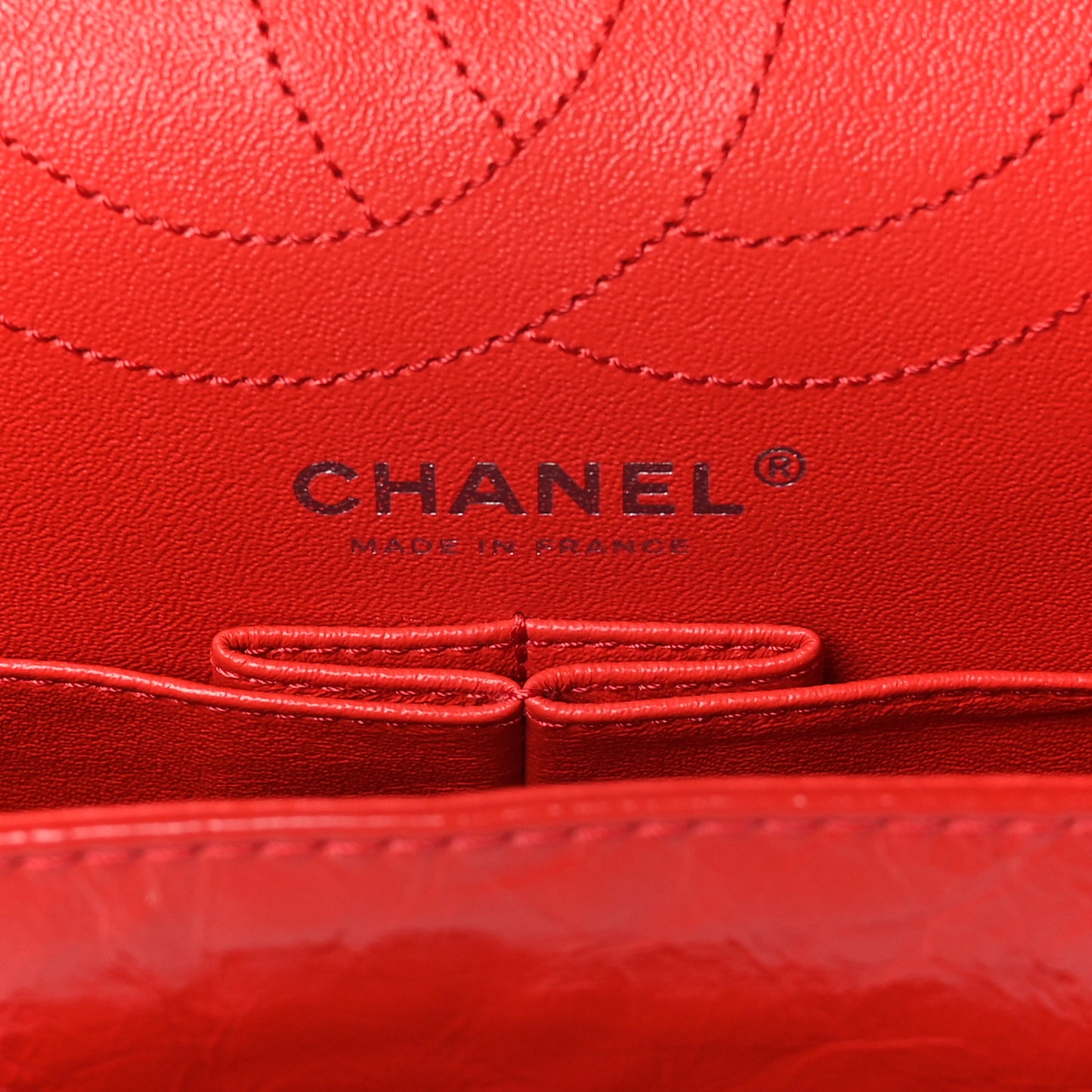 Aged Glazed Calfskin Quilted 2.55 Reissue 226 Flap Red