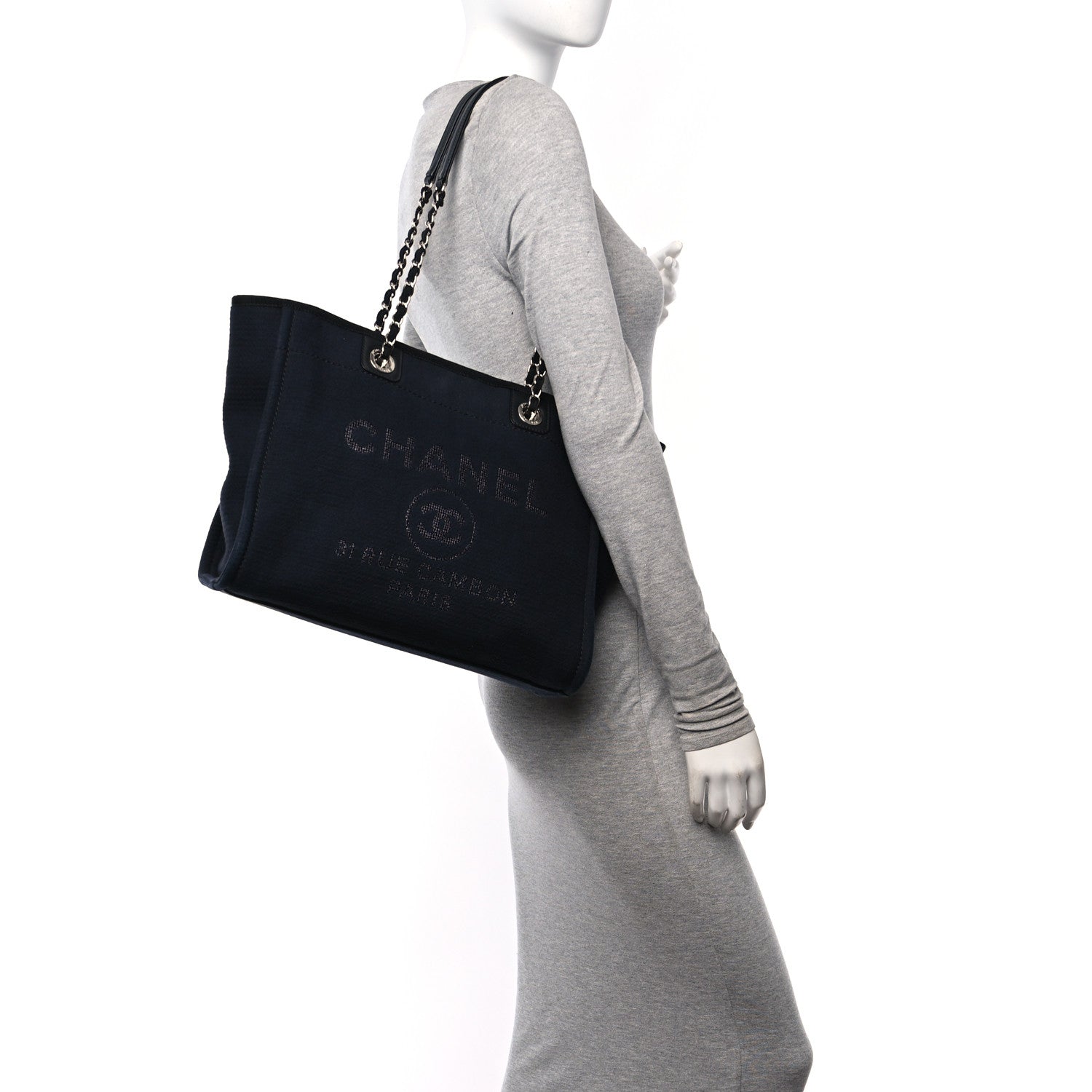 Chanel Mixed Fibers Small Deauville Tote Black 2 of 12