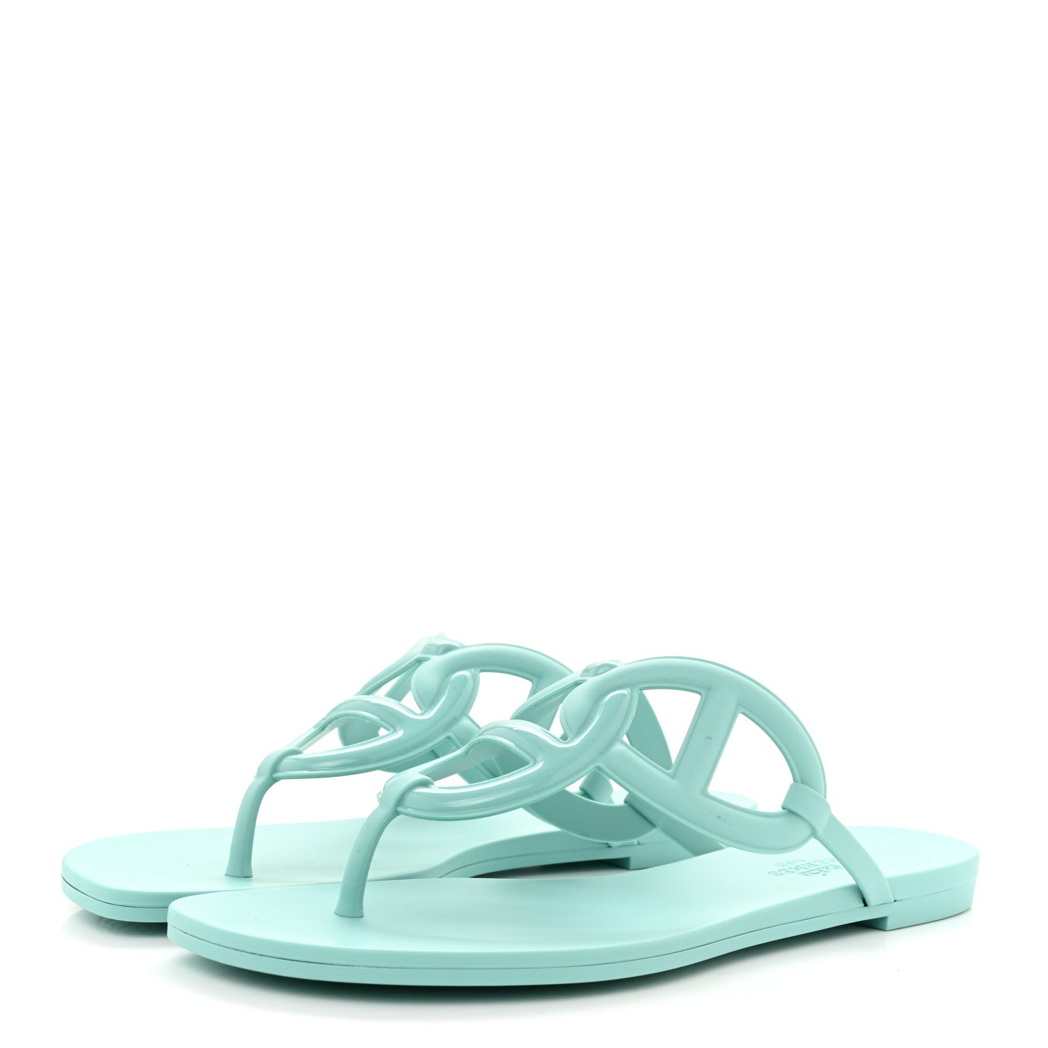 Hermes Rubber Womens Egerie Sandals 39 Vert Embrun 4 of 9