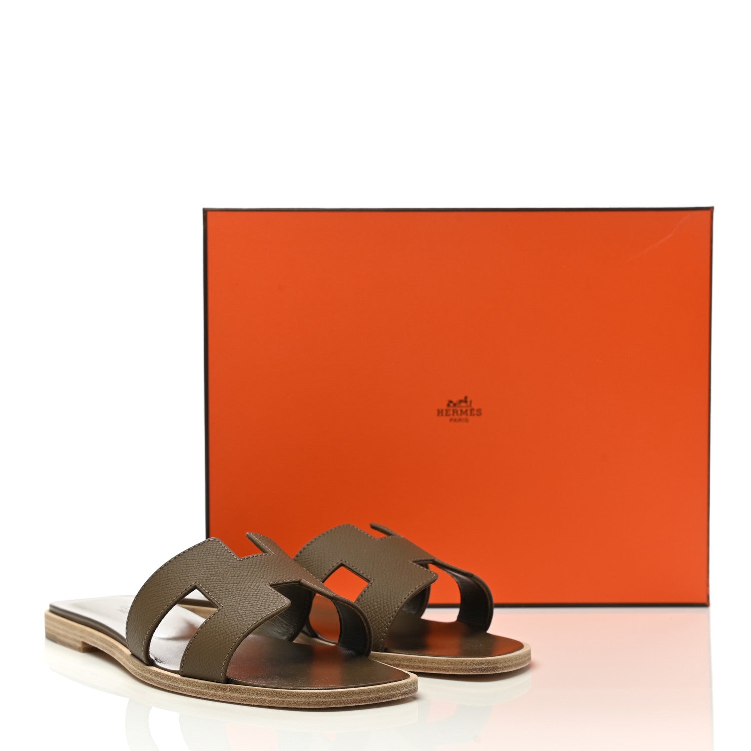 Hermes Epsom Oran Sandals 37 Etoupe 9 of 9