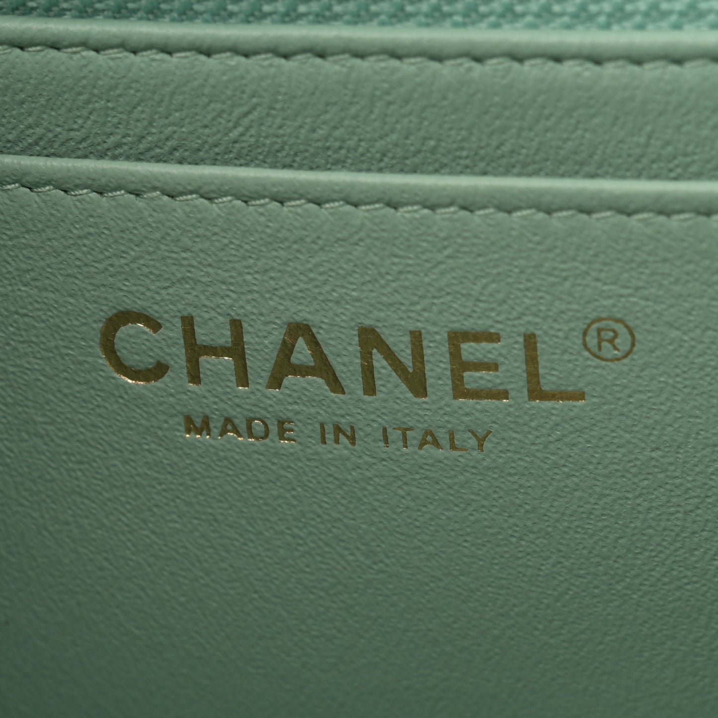 Lambskin Quilted Mini Rectangular Flap Light Green