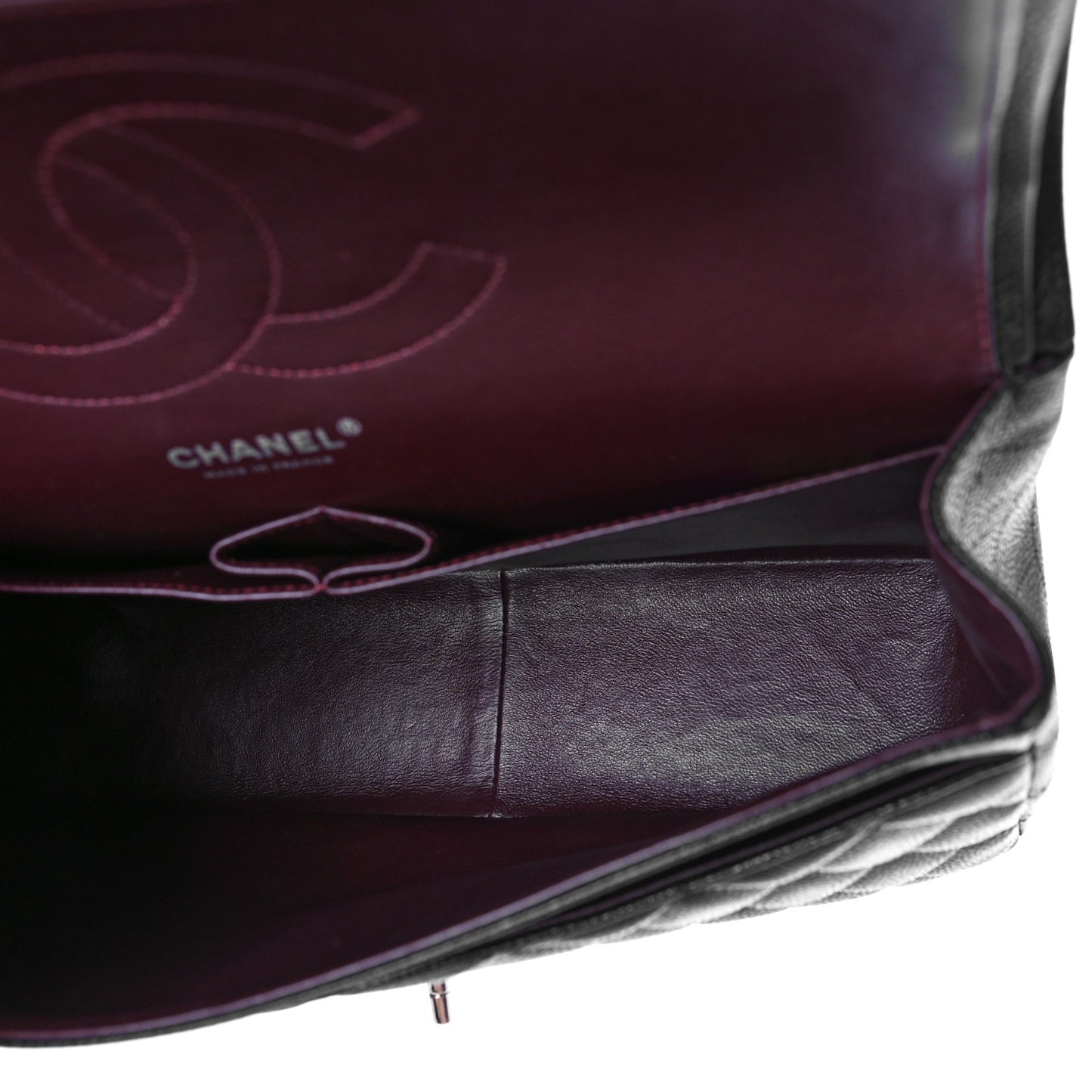 Caviar Quilted Jumbo Double Flap Black