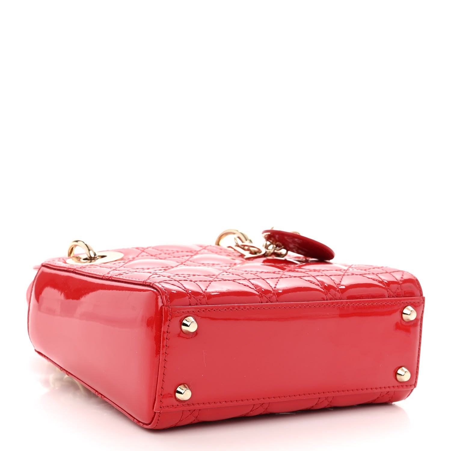 Christian Dior Patent Cannage Mini Lady Dior Red 4 of 10