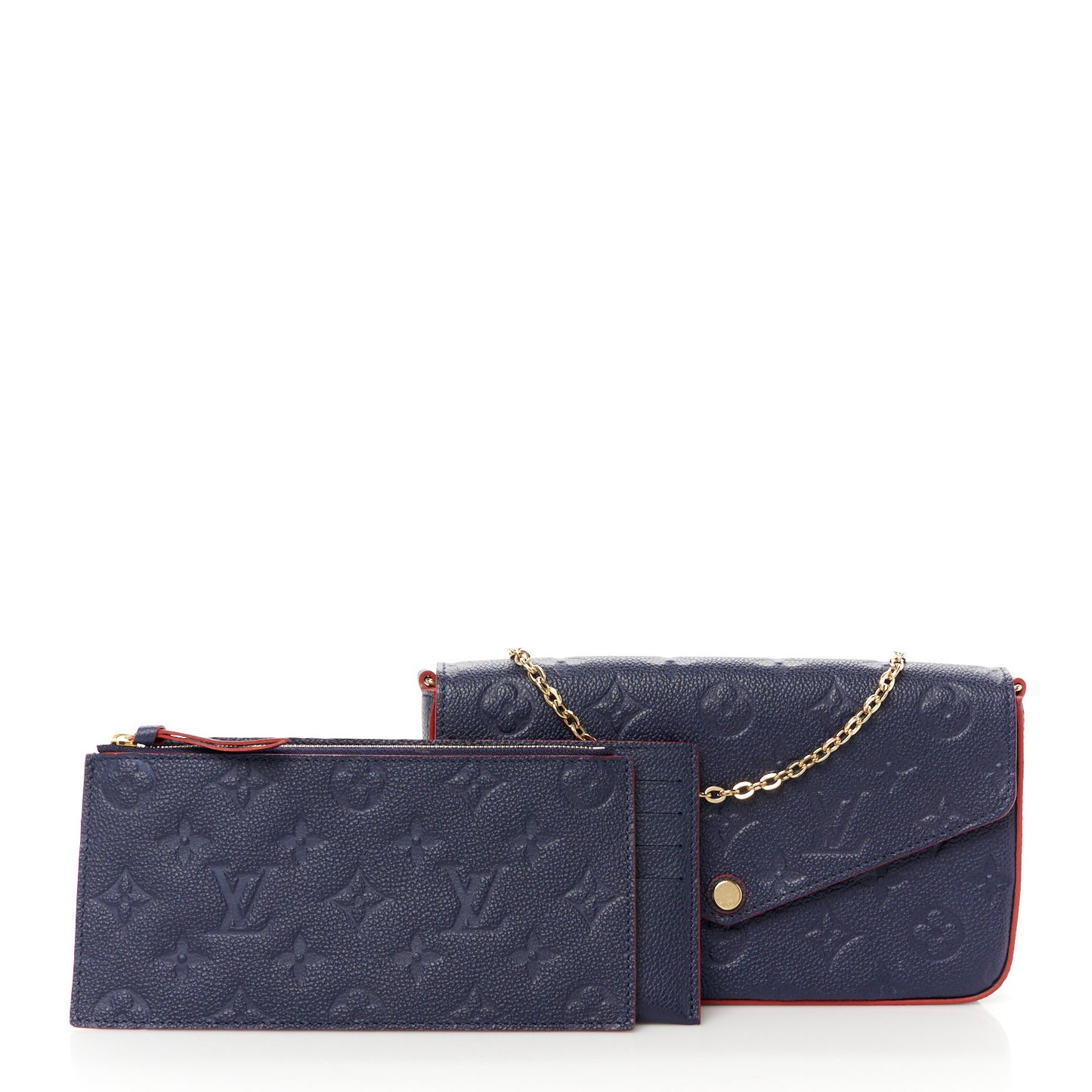 Empreinte Pochette Felicie Chain Wallet Marine Rouge