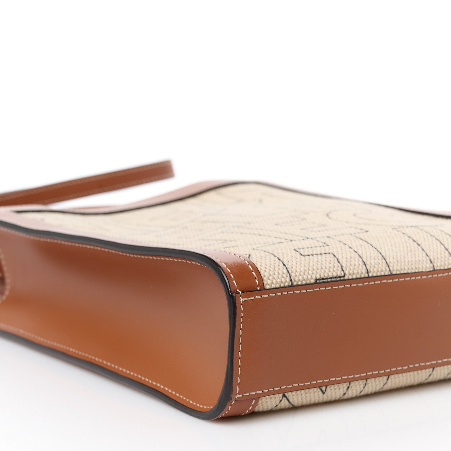 Celine Canvas Calfskin All Over Print Mini Vertical Cabas Natural Tan 8 of 9