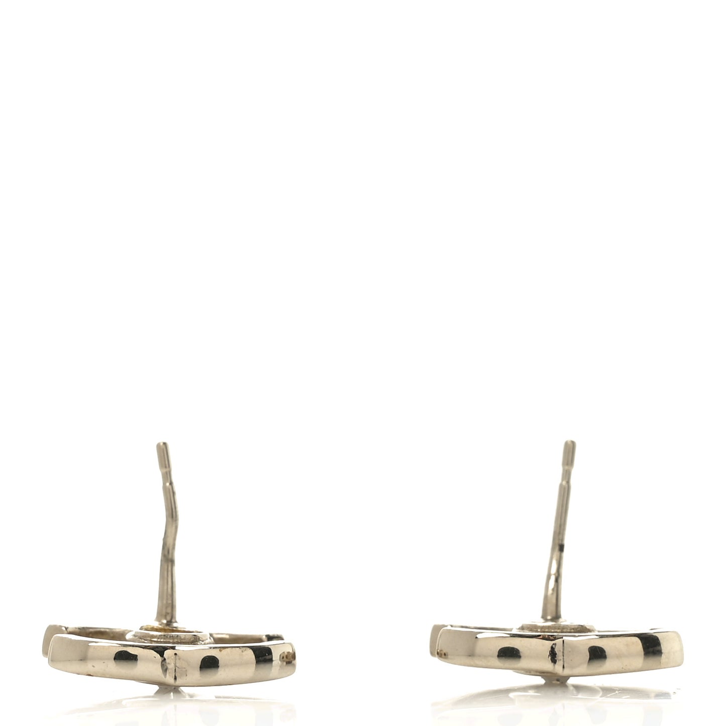 Crystal CC Large Stud Earrings Gold