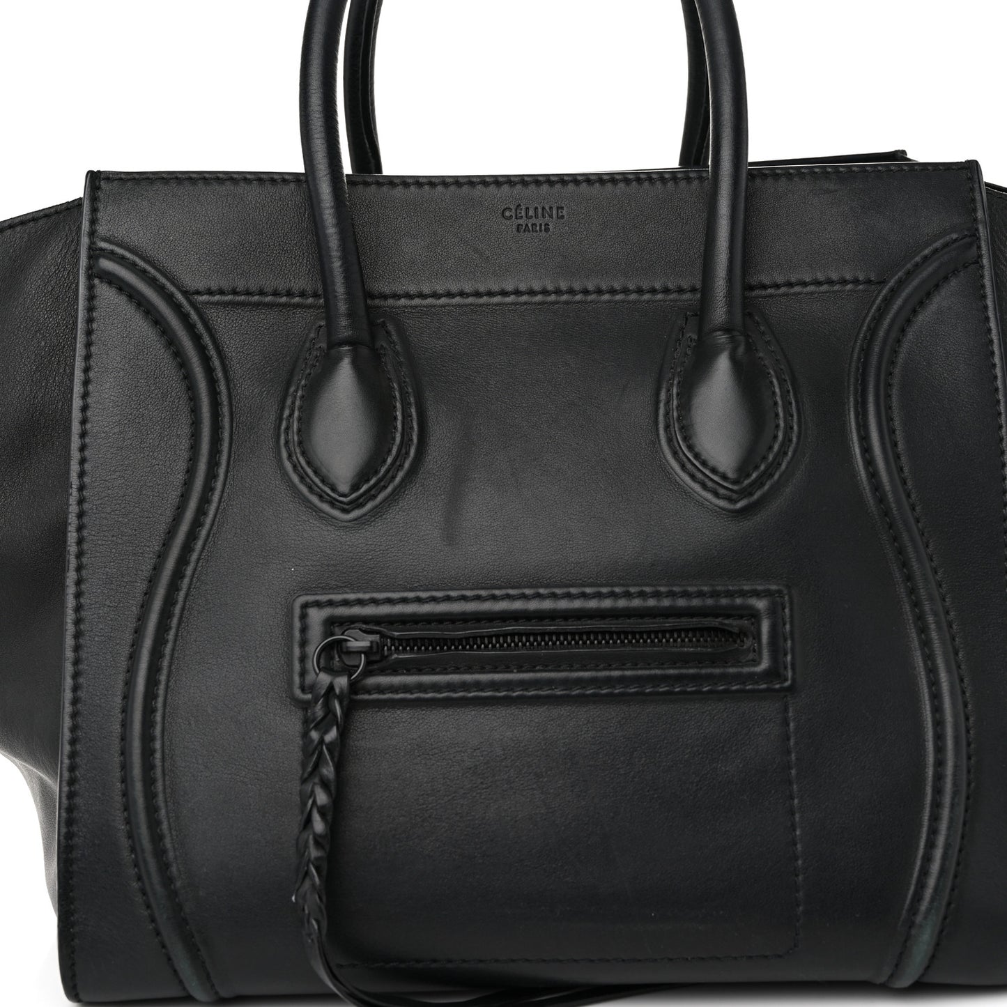 Smooth Calfskin Medium Phantom Luggage Black