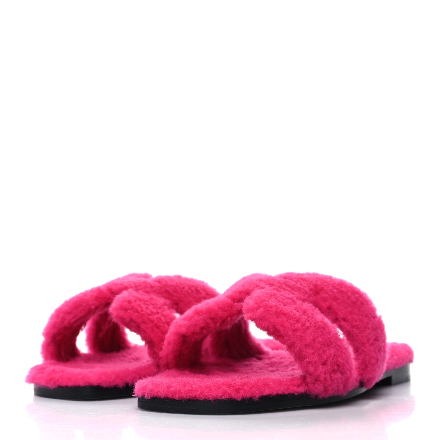 Hermes Woolskin Oran Sandals 36 Rose Fuchsia 3 of 8