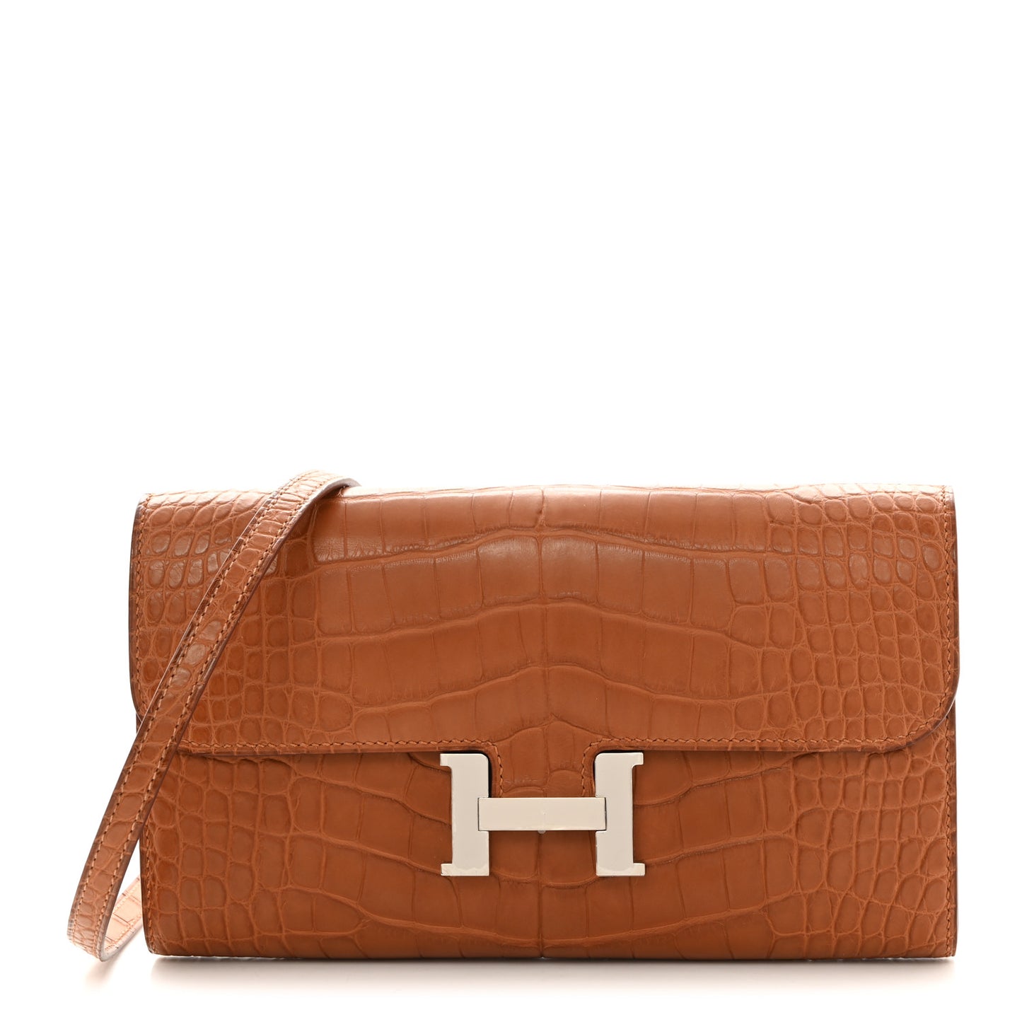 Matte Alligator Constance Long Wallet To Go Fauve