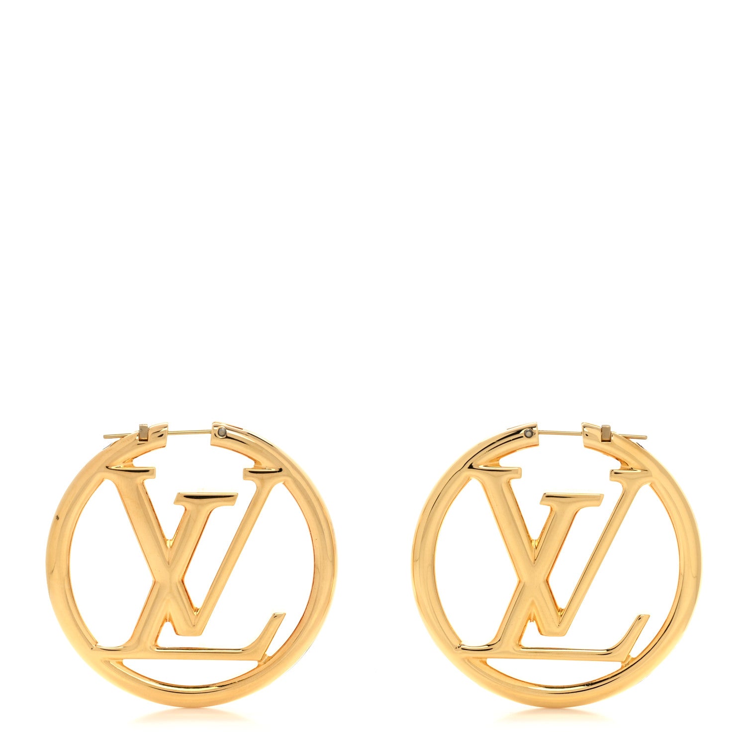 Louis Vuitton Metal Louise Hoop Earrings Gold 1 of 6