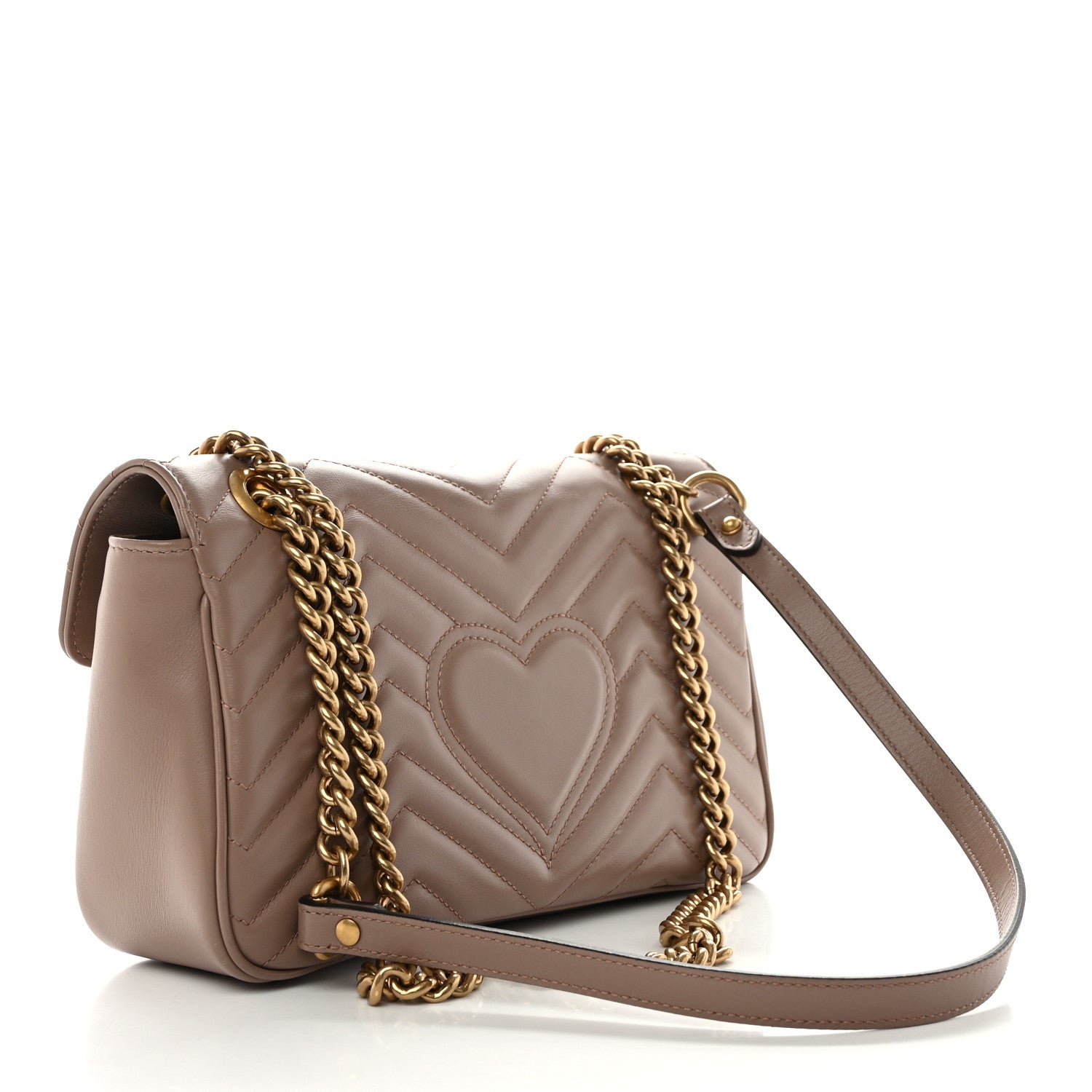 Gucci Calfskin Matelasse Small GG Marmont Shoulder Bag Porcelain Rose 3 of 11