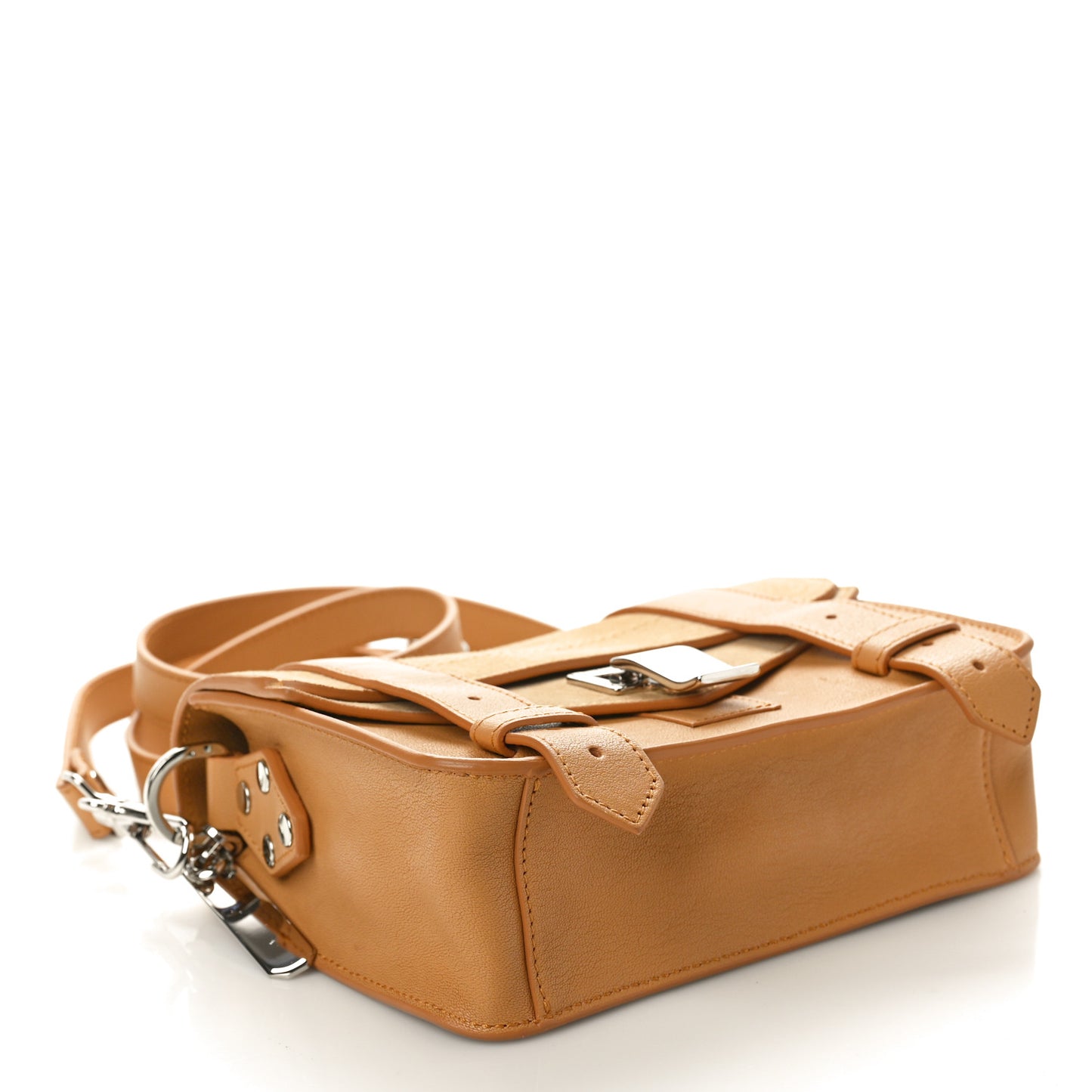 Lambskin Suede PS1 Mini Pouch Messenger Bag Tan