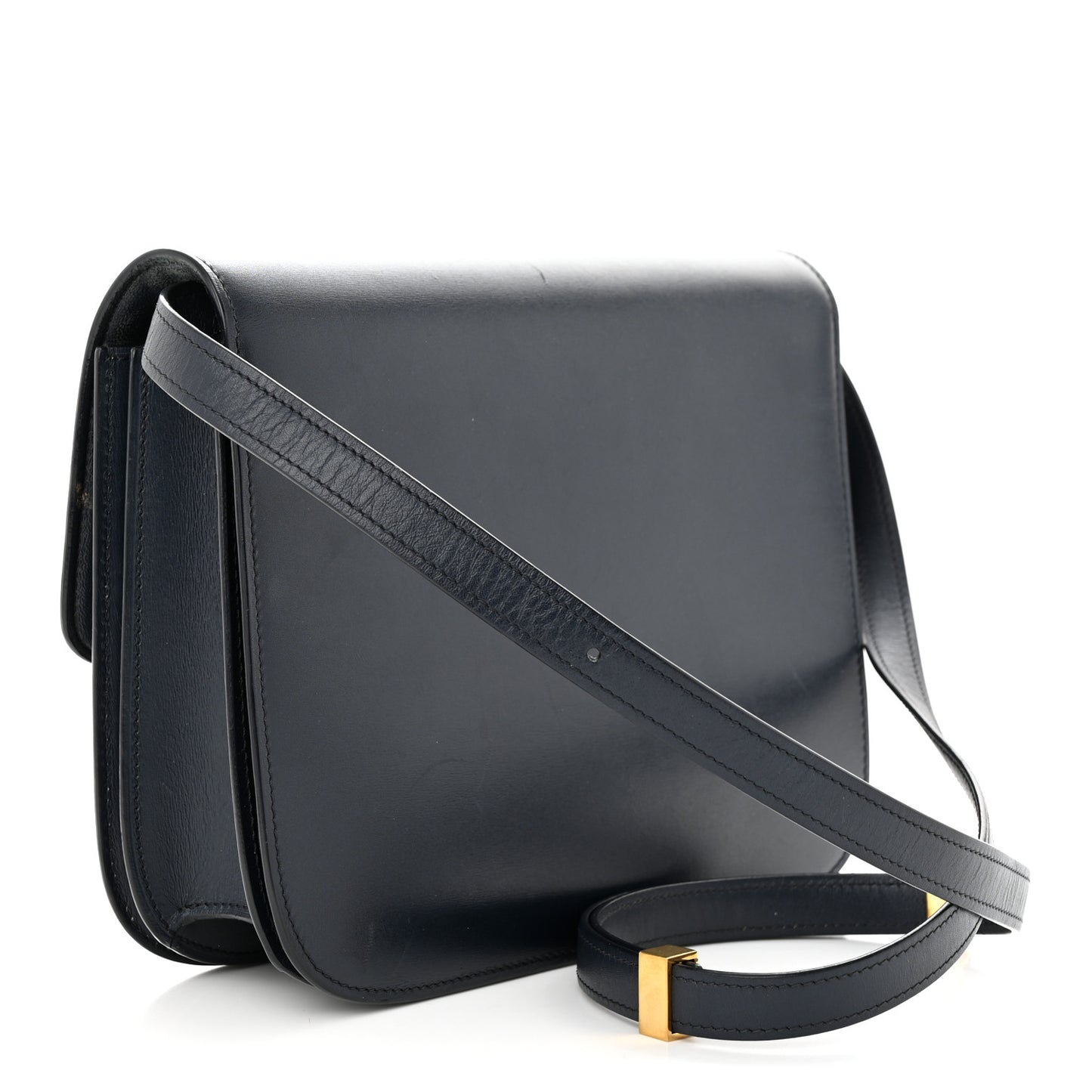Box Calfskin Medium Classic Box Flap Bag Navy