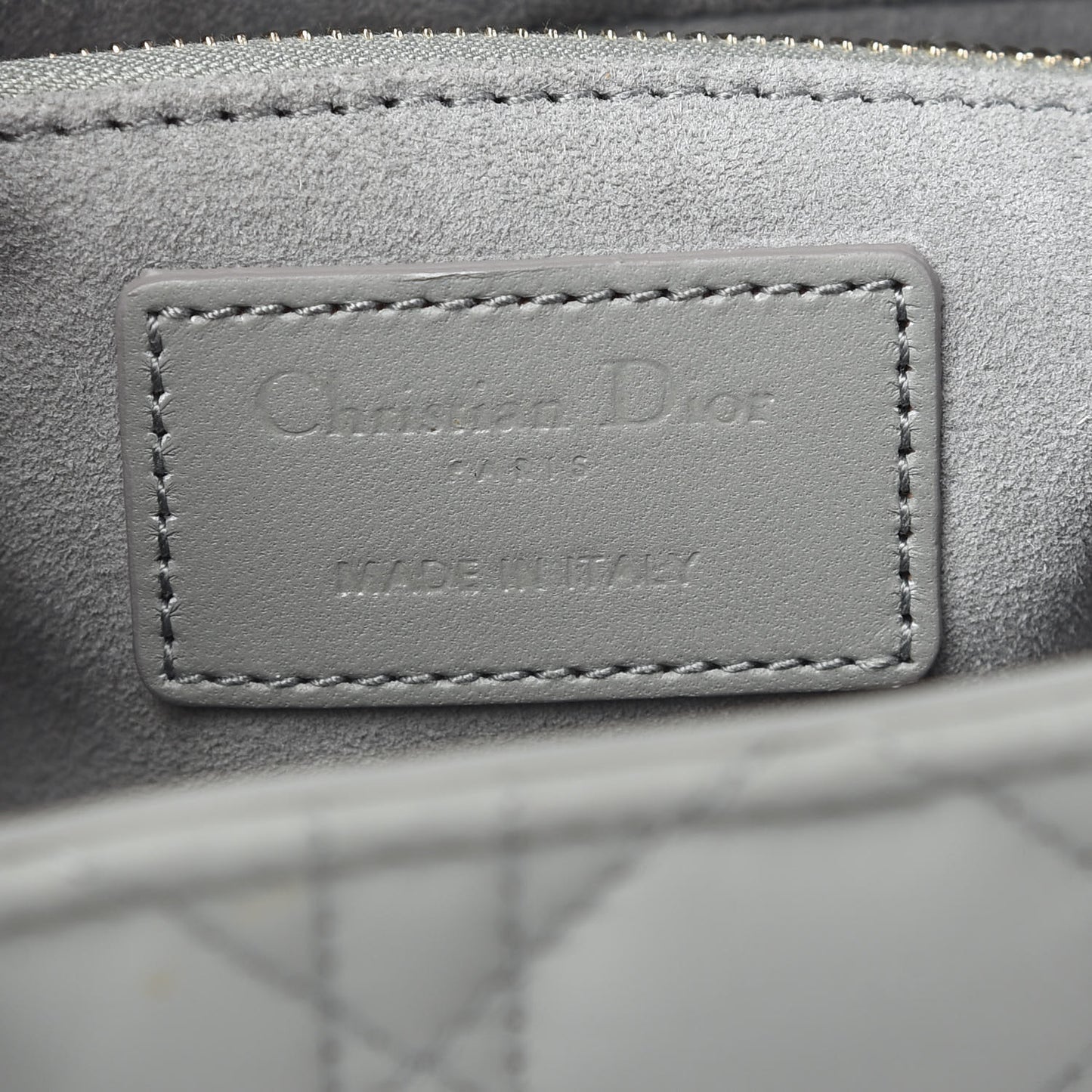 Ultra Matte Calfskin Cannage Large Lady Dior Grey Stone