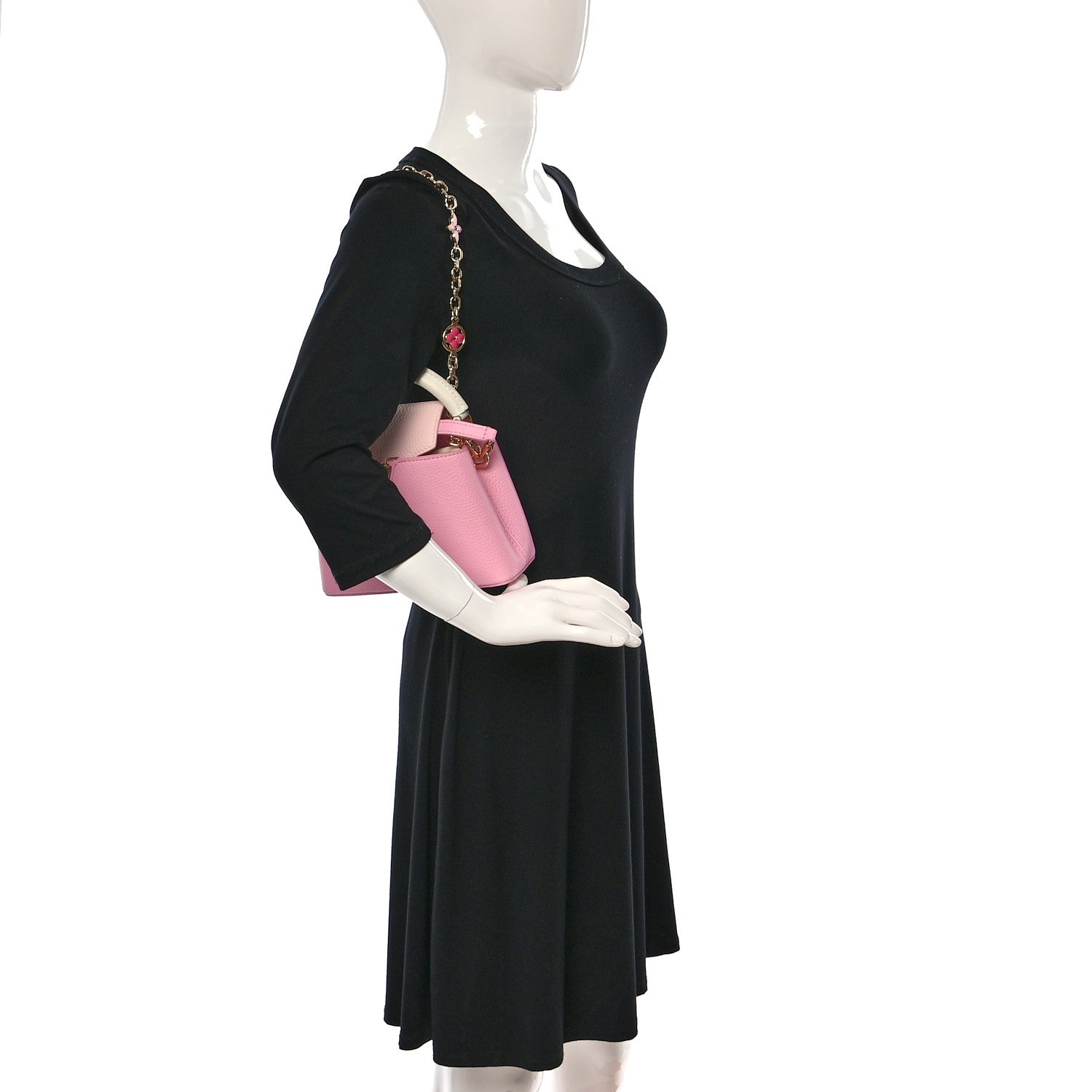 Louis Vuitton Taurillon Flower Chain Capucines Mini Candy Pink 3 of 11