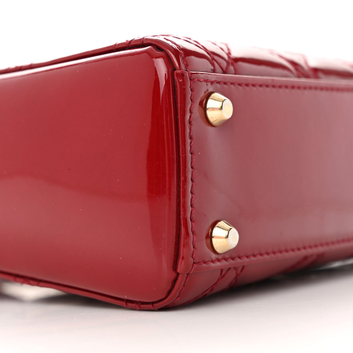 Patent Cannage Mini Lady Dior Red